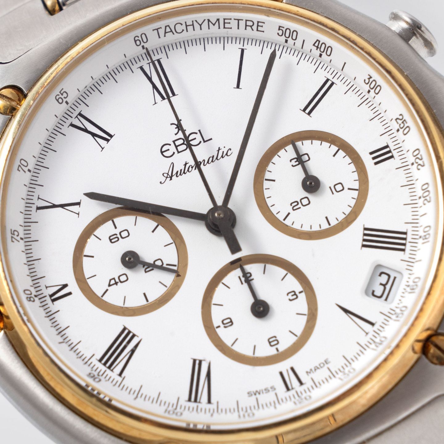 Ebel 1911 1134901 (1980) - White dial 38 mm Gold/Steel case (7/8)