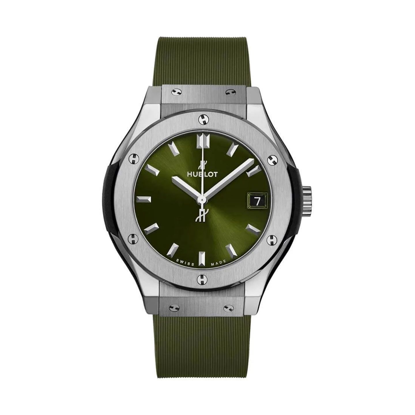 Hublot Classic Fusion 565.NX.8970.RX (2024) - Groen wijzerplaat 38mm Titanium (3/3)