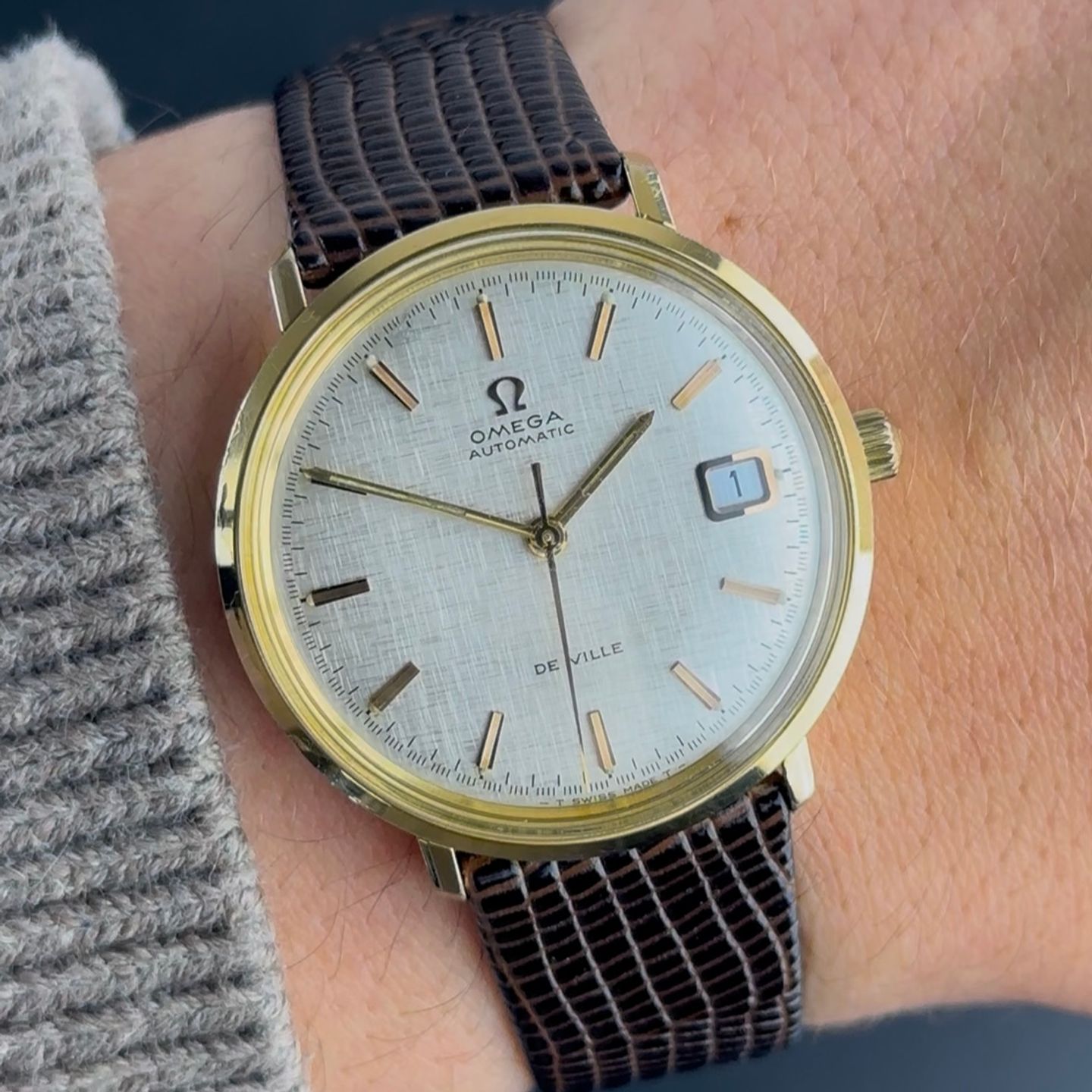 Omega De Ville 166.033 (1969) - White dial 35 mm Gold/Steel case (2/8)