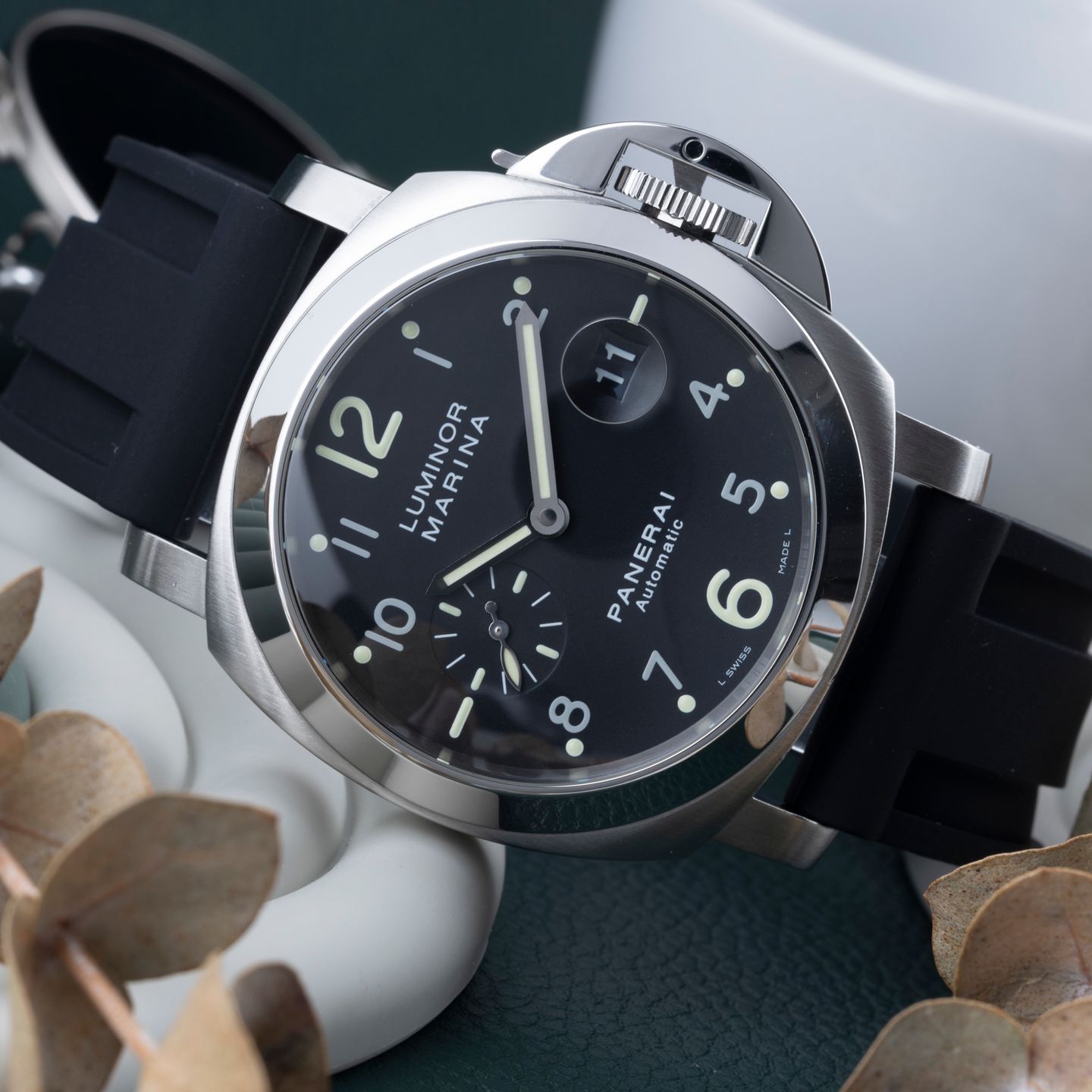 Panerai Luminor Marina Automatic PAM00164 (2007) - Zwart wijzerplaat 44mm Staal (2/8)