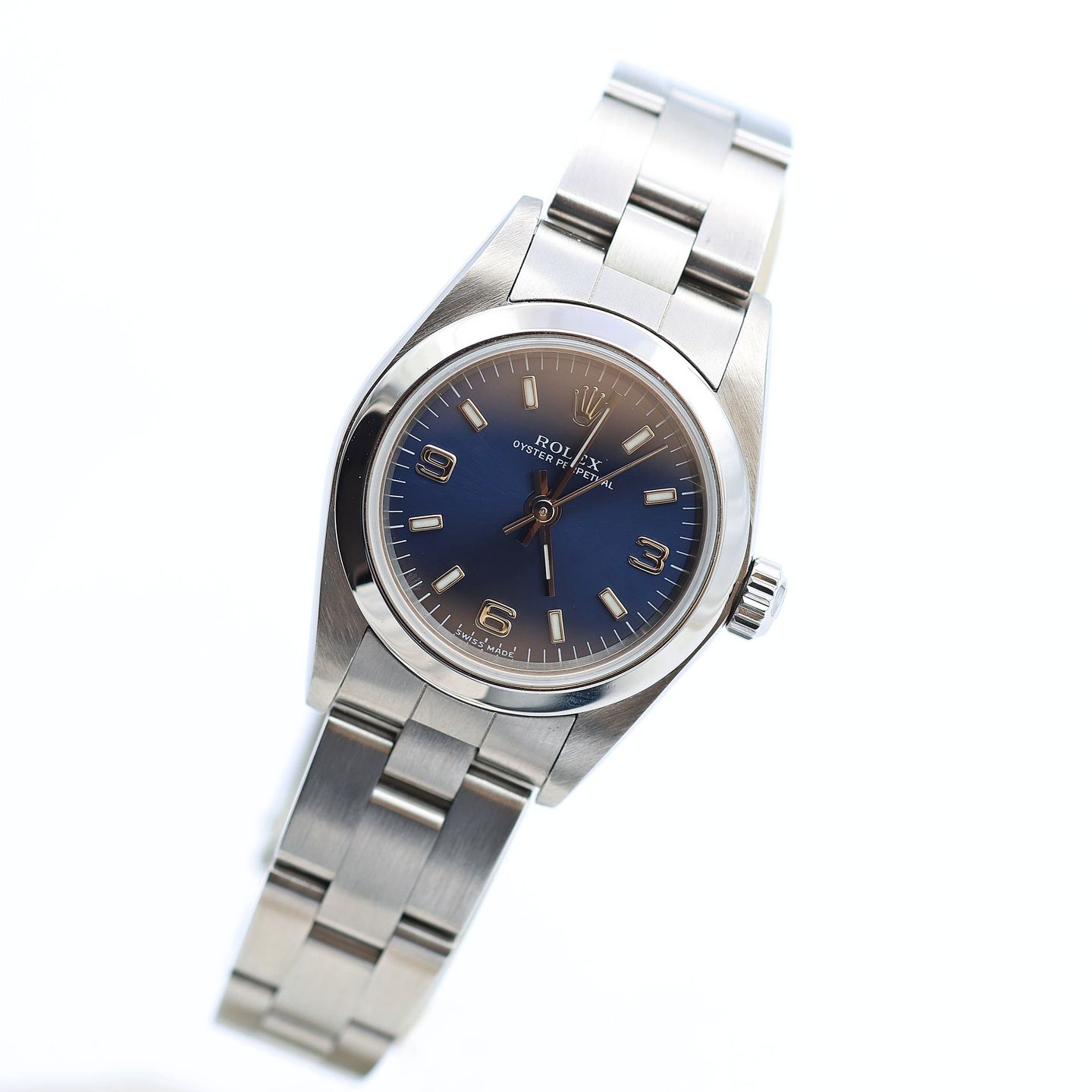 Rolex Oyster Perpetual 76080 (Onbekend (willekeurig serienummer)) - Blauw wijzerplaat 24mm Staal (6/8)