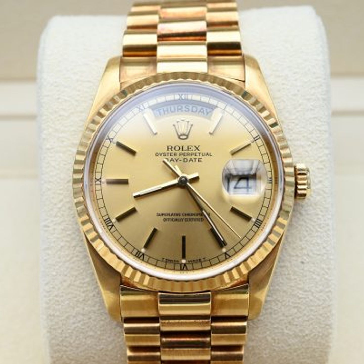 Rolex Day-Date 36 18238 (1988) - Gold dial 36 mm Yellow Gold case (3/9)