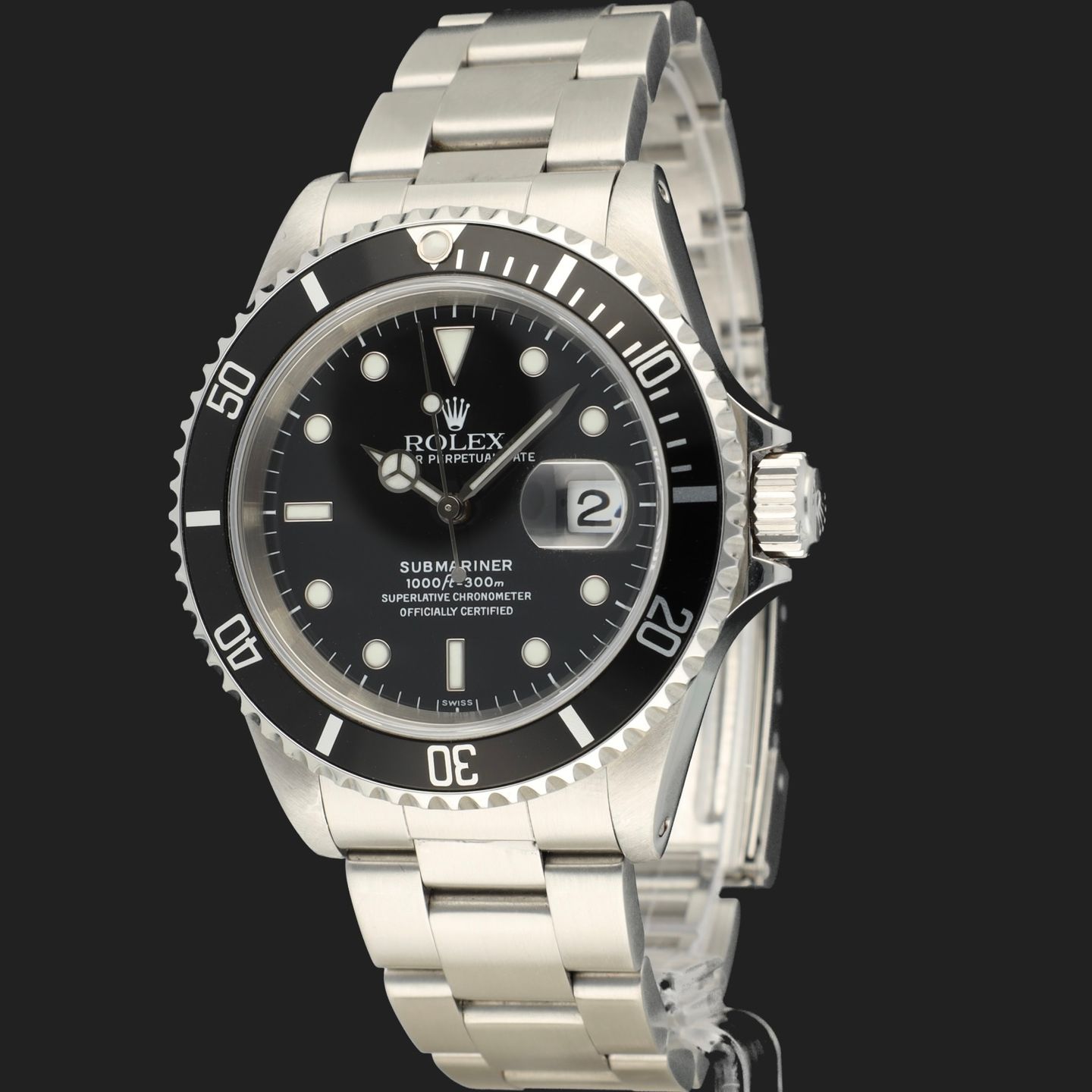 Rolex Submariner Date 16610 (1999) - Zwart wijzerplaat 40mm Staal (1/8)