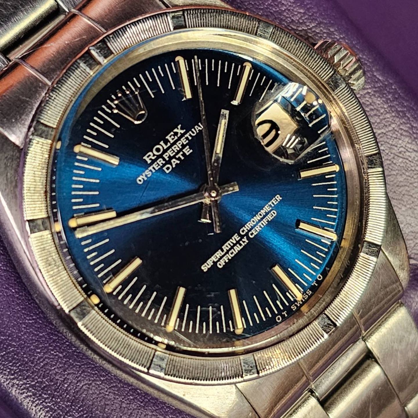 Rolex Oyster Perpetual Date 1501 (1969) - Blue dial 34 mm Steel case (5/5)