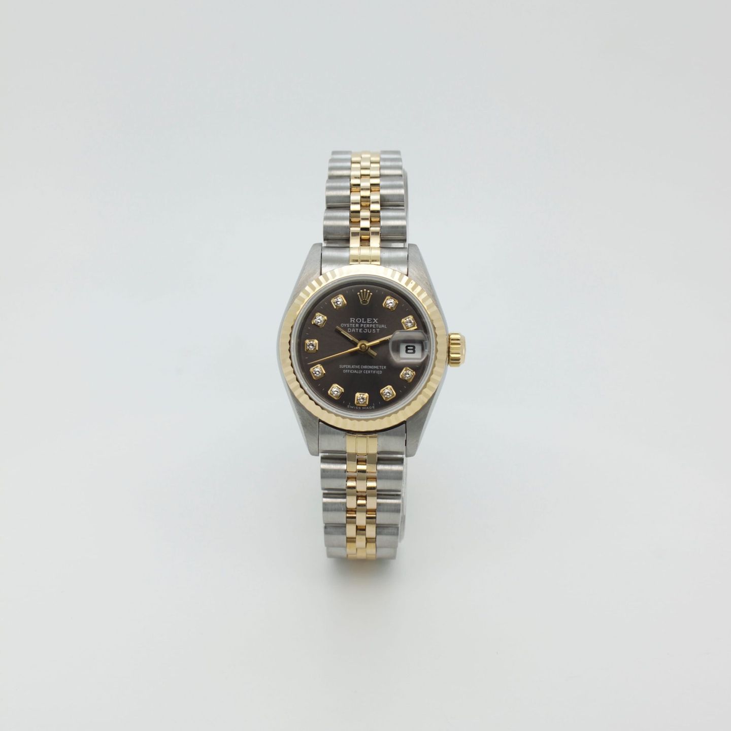 Rolex Lady-Datejust 69173 (Unknown (random serial)) - Grey dial 26 mm Gold/Steel case (2/8)