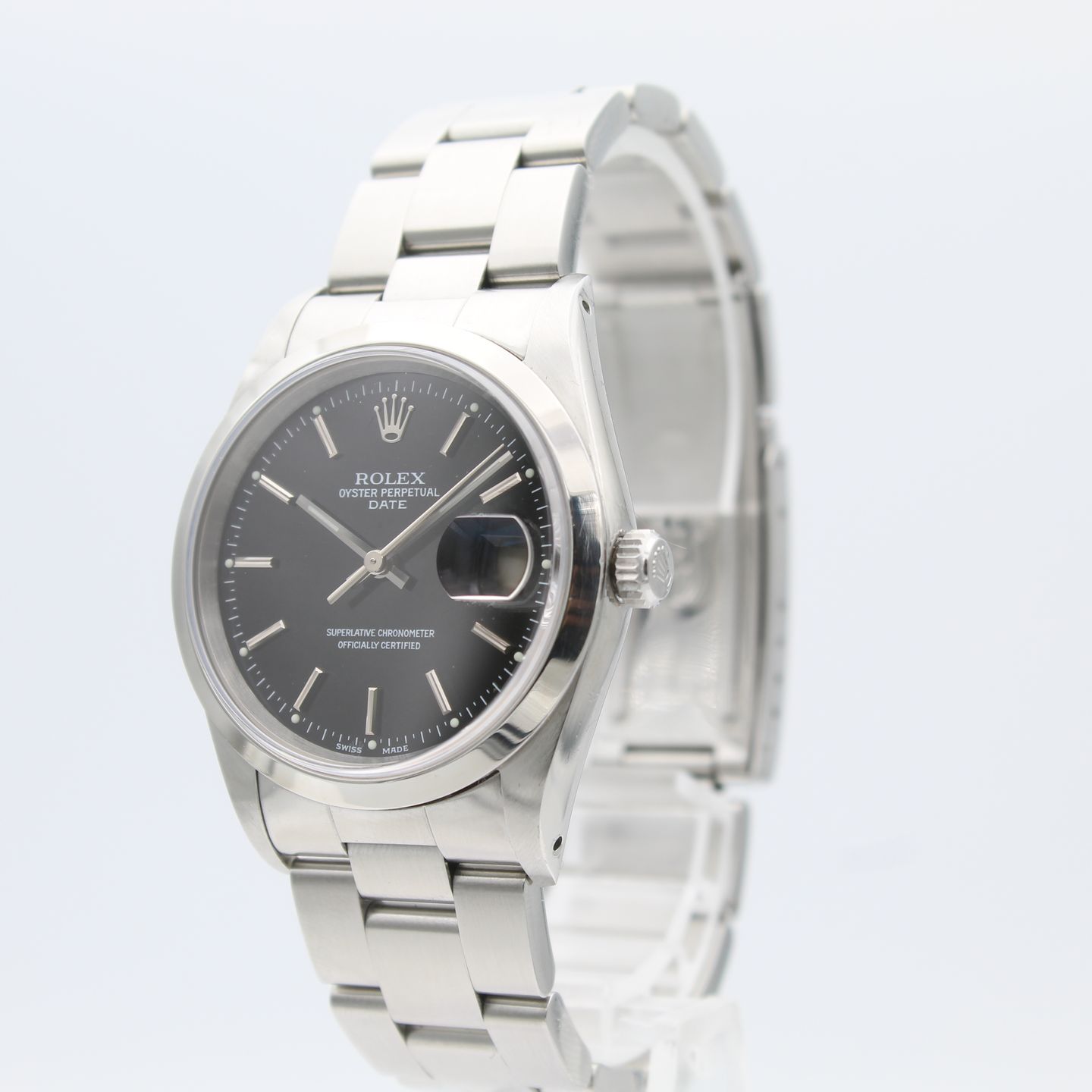 Rolex Oyster Perpetual Date 15200 (1991) - Zwart wijzerplaat 34mm Staal (4/8)