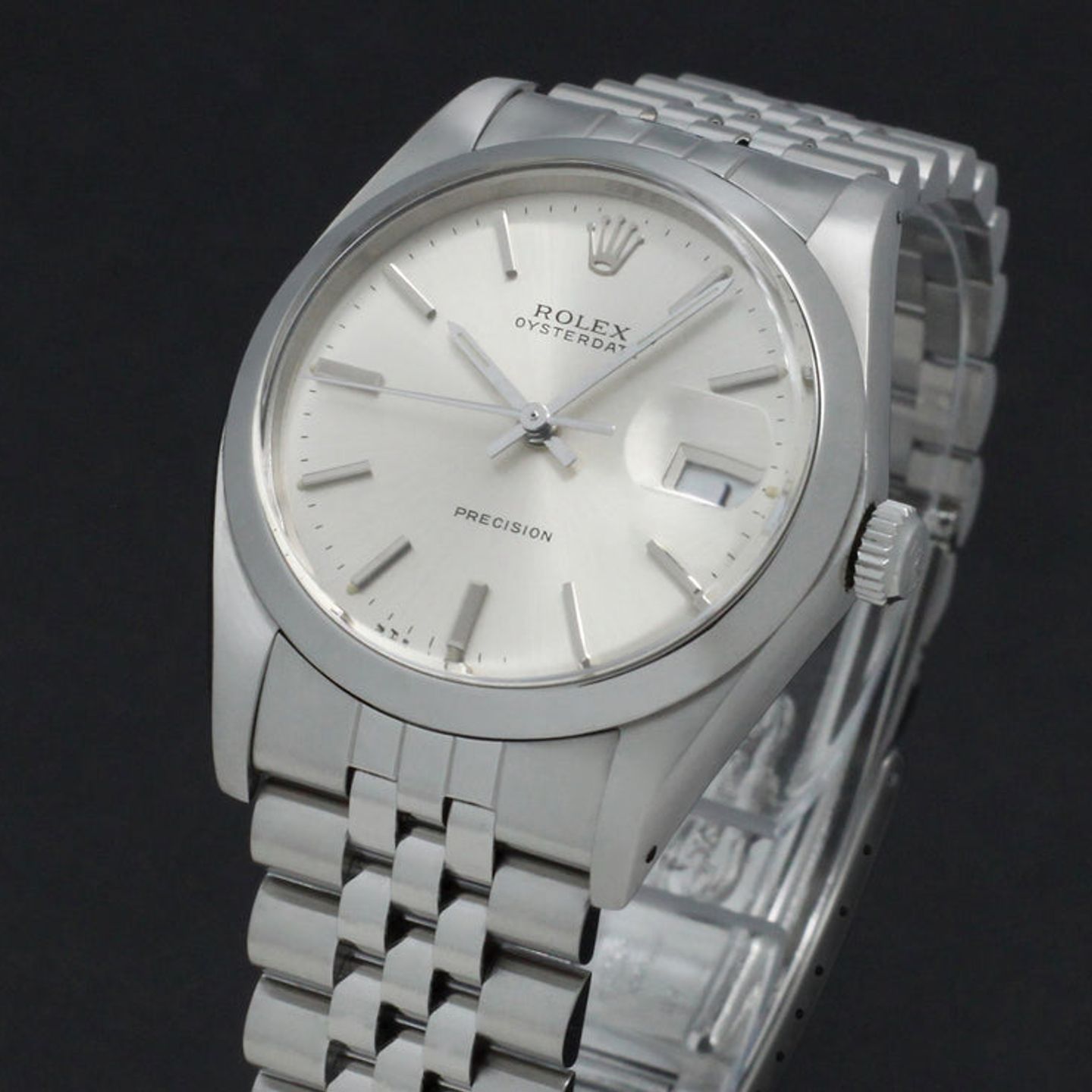 Rolex Oyster Precision 6694 (1985) - Zilver wijzerplaat 34mm Staal (6/7)