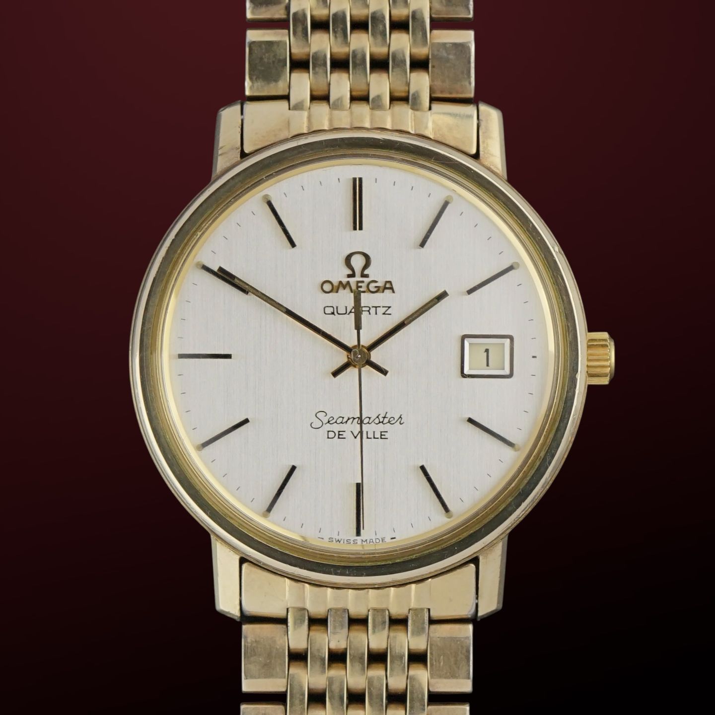Omega Seamaster 196.0075 (1976) - White dial 35 mm Gold/Steel case (1/8)