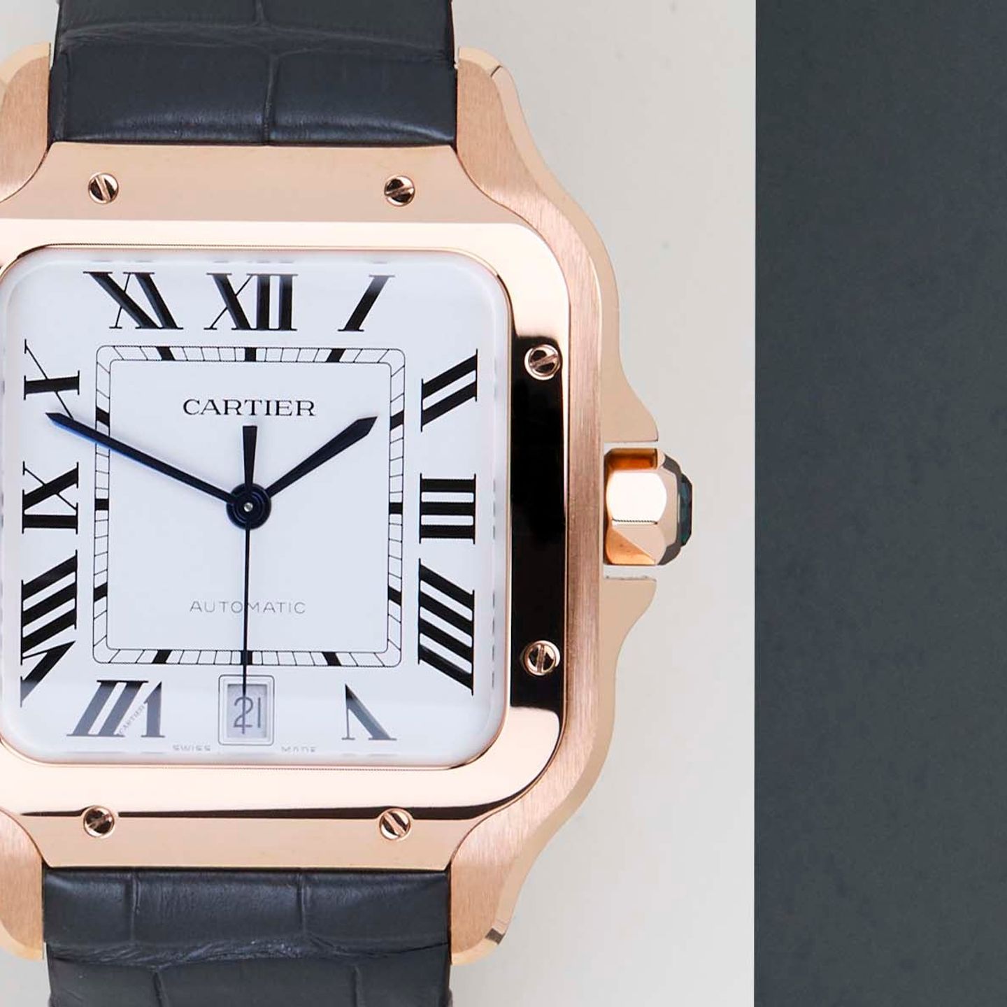 Cartier Santos WGSA0019 (2026) - Silver dial 39 mm Rose Gold case (5/8)