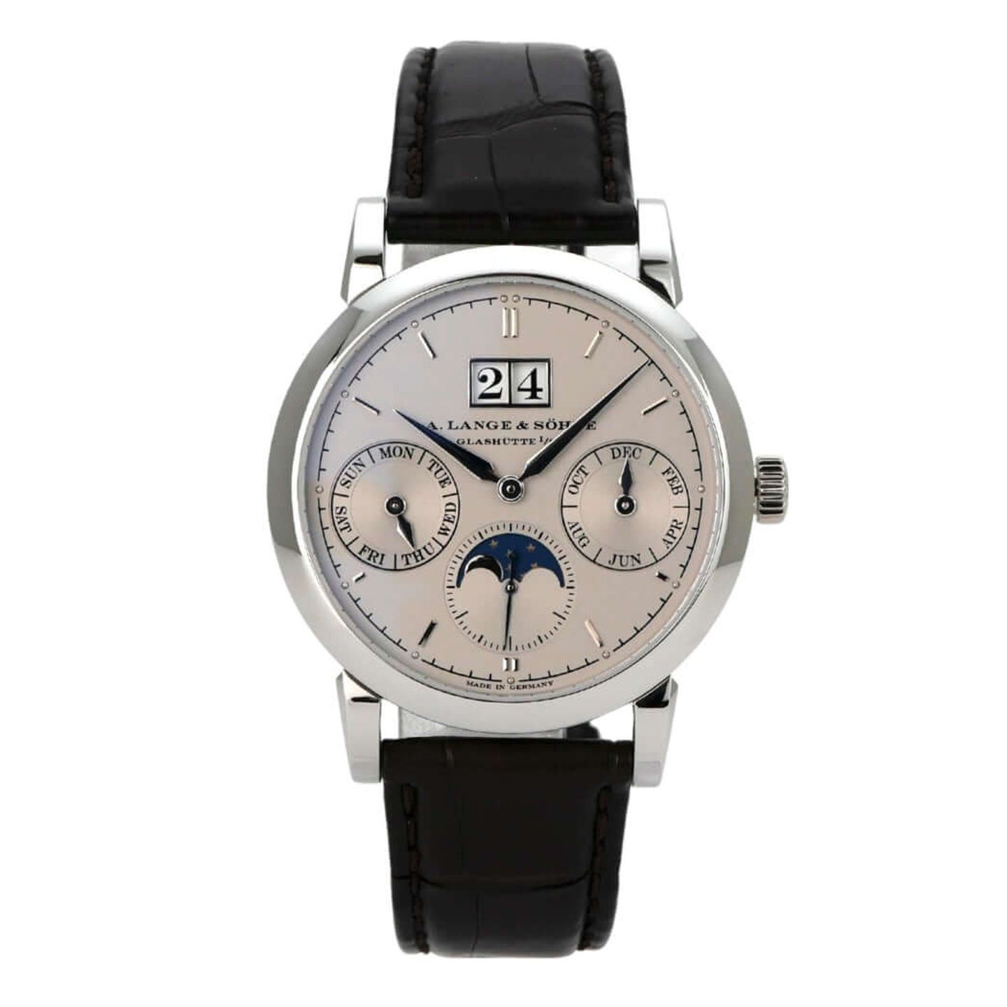 A. Lange & Söhne Saxonia 330.025 (2013) - Zilver wijzerplaat 39mm Platina (2/8)