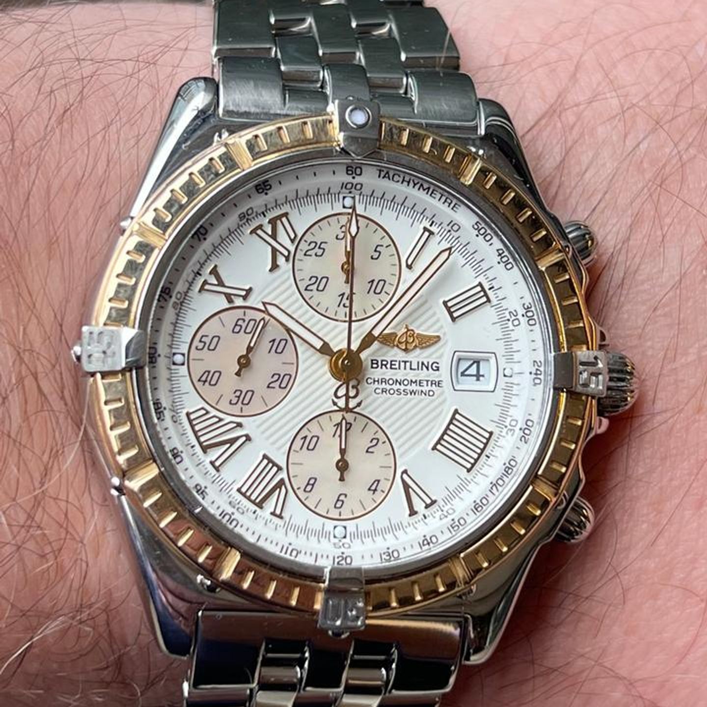 Breitling Crosswind Chronograph D13355 (1996) - 43mm Goud/Staal (10/10)