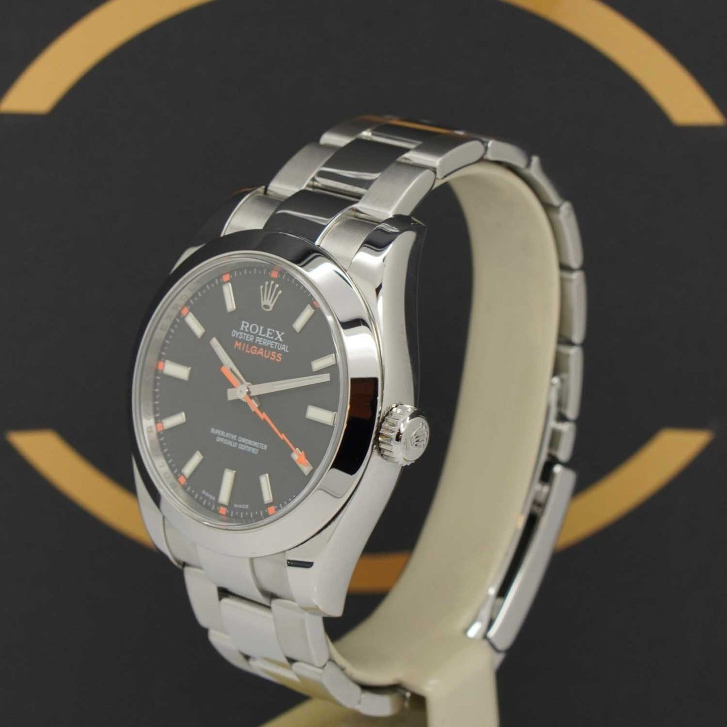 Rolex Milgauss 116400 (2009) - Zwart wijzerplaat 40mm Staal (2/7)