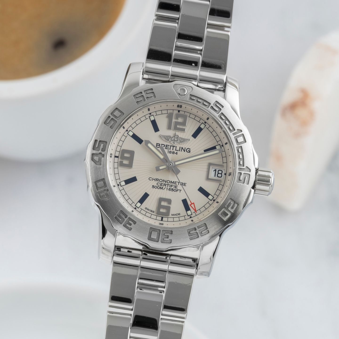 Breitling Colt A7738711 (Unknown (random serial)) - Black dial 33 mm Steel case (3/8)