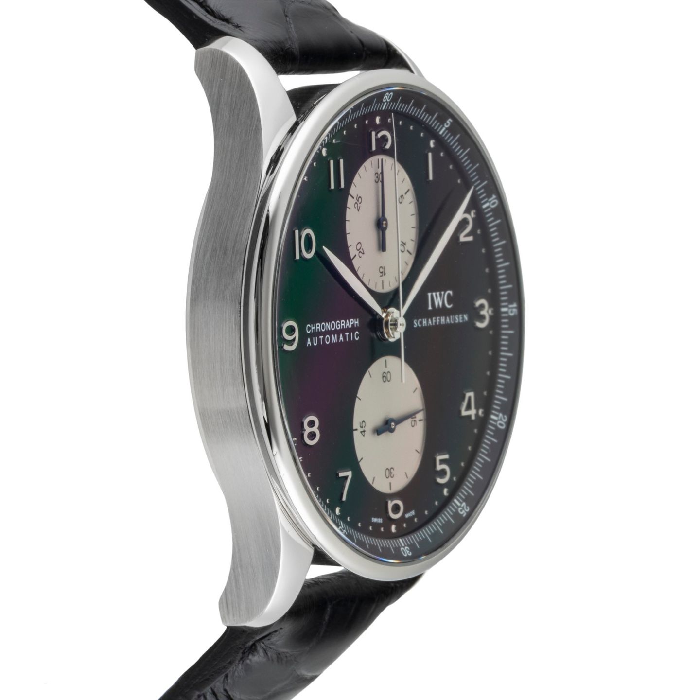 IWC Portuguese Chronograph IW371404 (Onbekend (willekeurig serienummer)) - Zwart wijzerplaat 41mm Staal (7/8)