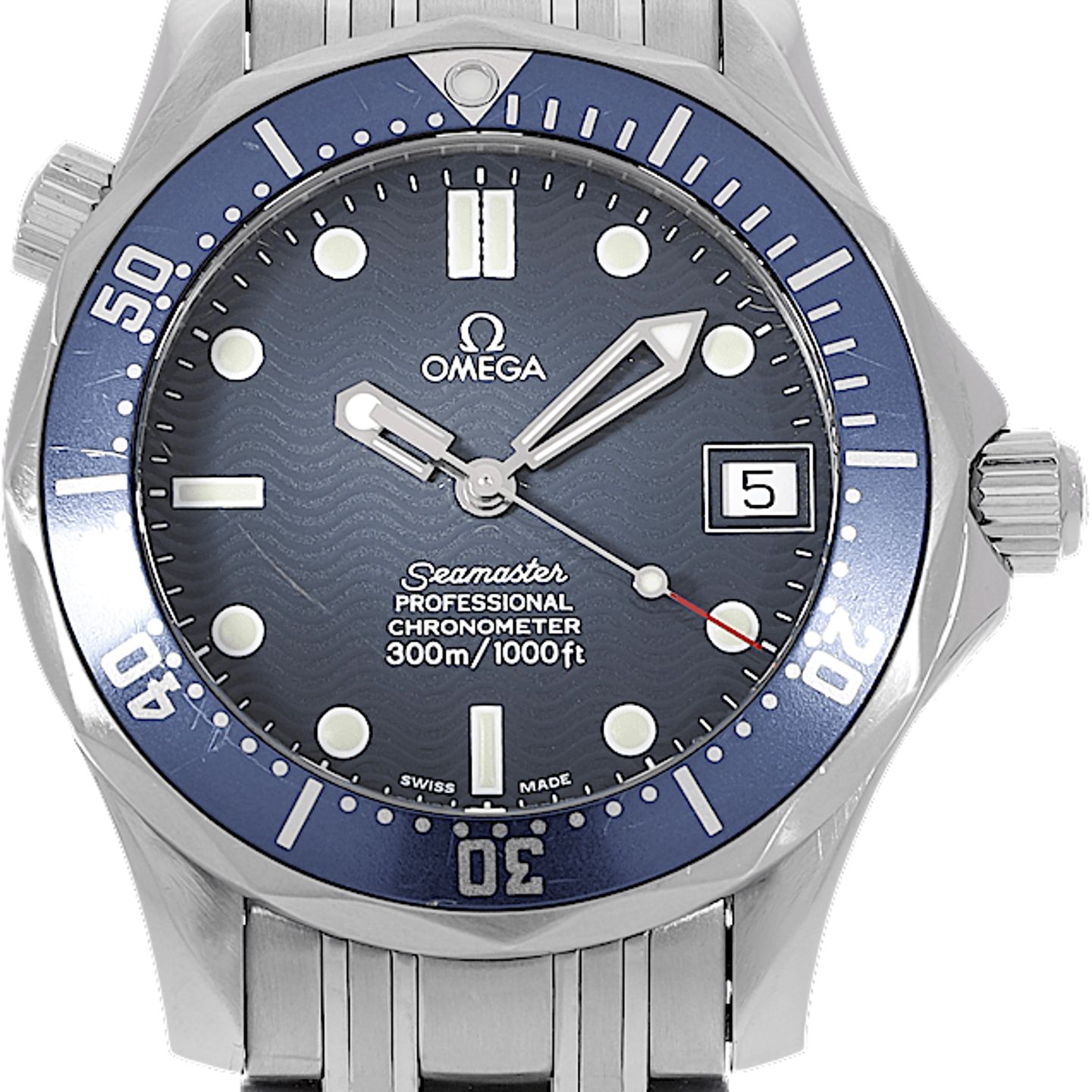 Omega Seamaster Diver 300 M 2551.80.00 (2005) - Blauw wijzerplaat 36mm Staal (2/5)
