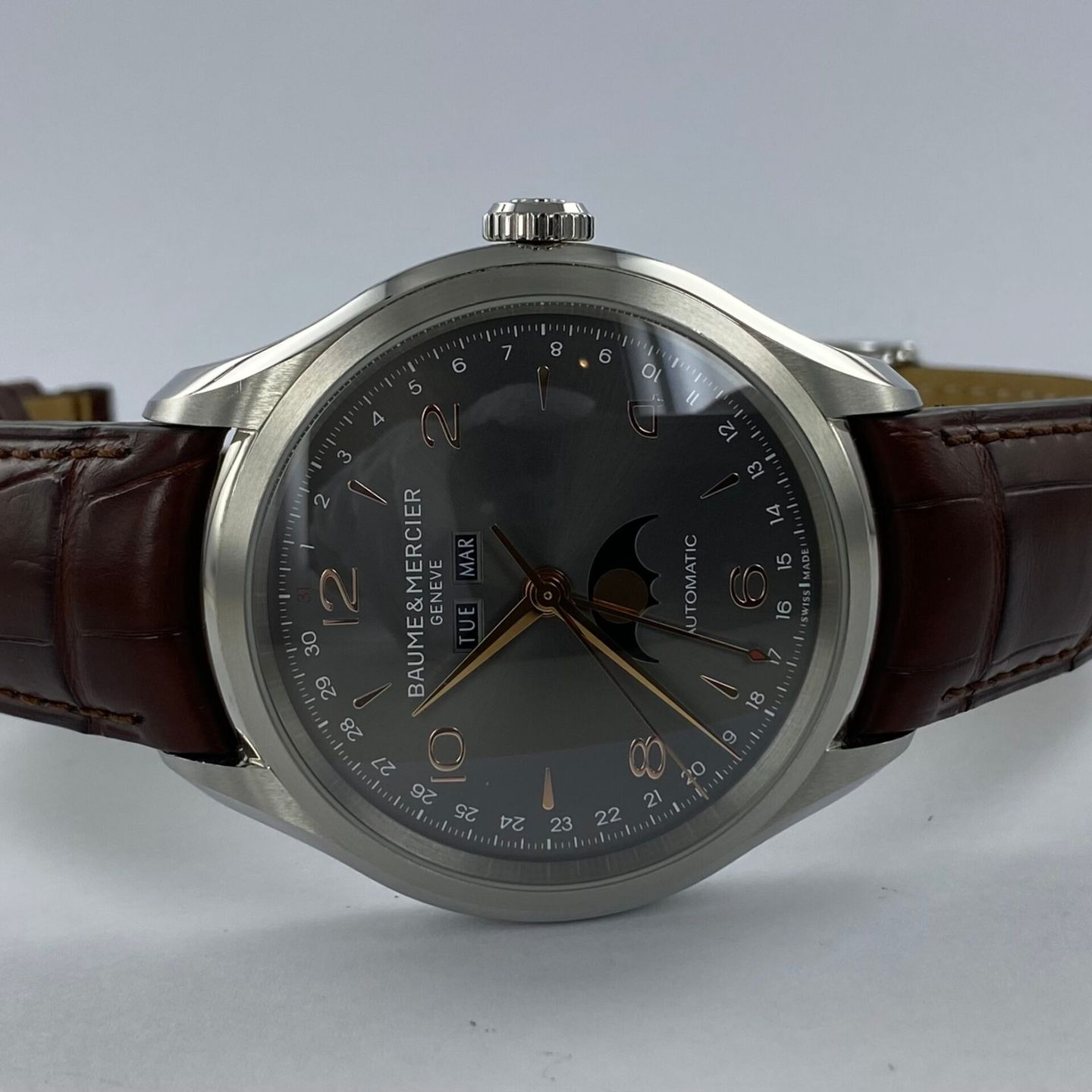 Baume & Mercier Clifton M0A10213 (Unknown (random serial)) - Grey dial 43 mm Steel case (1/6)