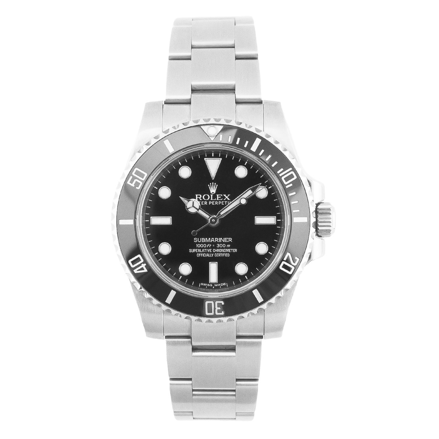 Rolex Submariner No Date 114060 (2015) - Zwart wijzerplaat 40mm Staal (1/5)