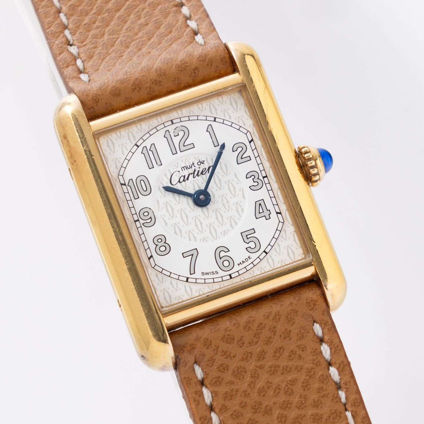 Cartier Tank 2415 (1990) - Wit wijzerplaat 22mm Zilver (1/7)