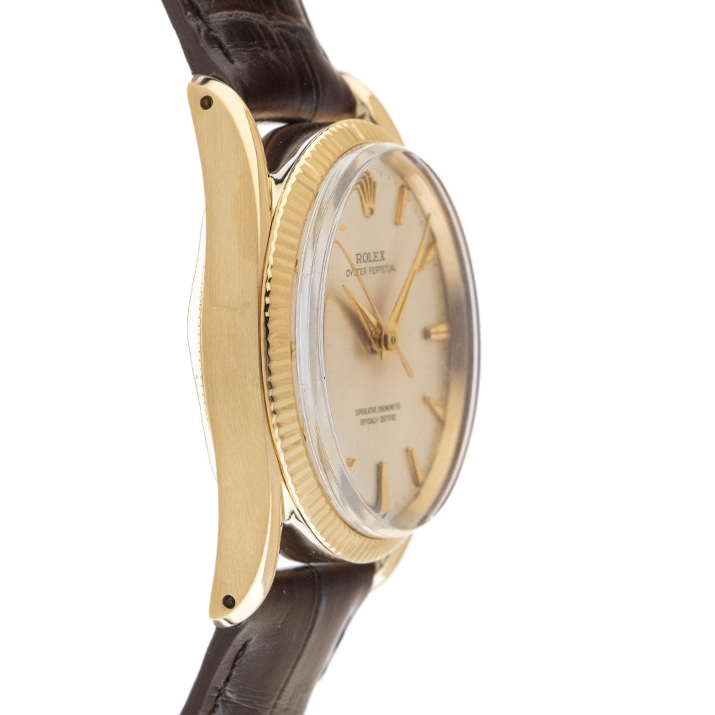 Rolex Oyster Perpetual 1011 (1965) - Zilver wijzerplaat 34mm Geelgoud (5/8)