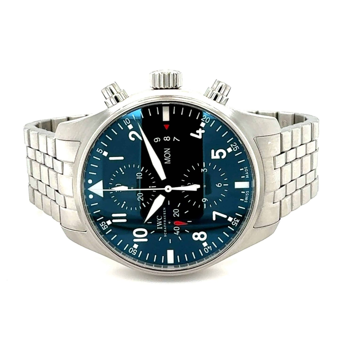 IWC Pilot Chronograph IW377704 (2018) - Zwart wijzerplaat 43mm Staal (1/8)