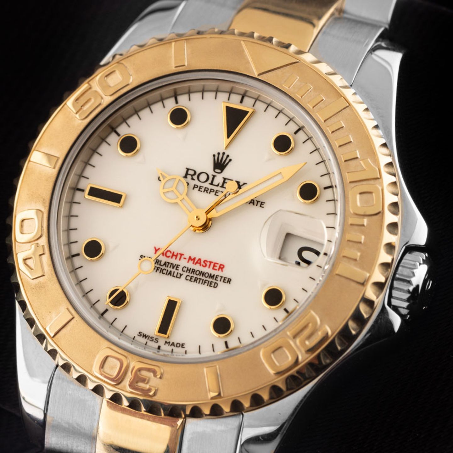 Rolex Yacht-Master 168623 (1998) - White dial 35 mm Gold/Steel case (3/8)