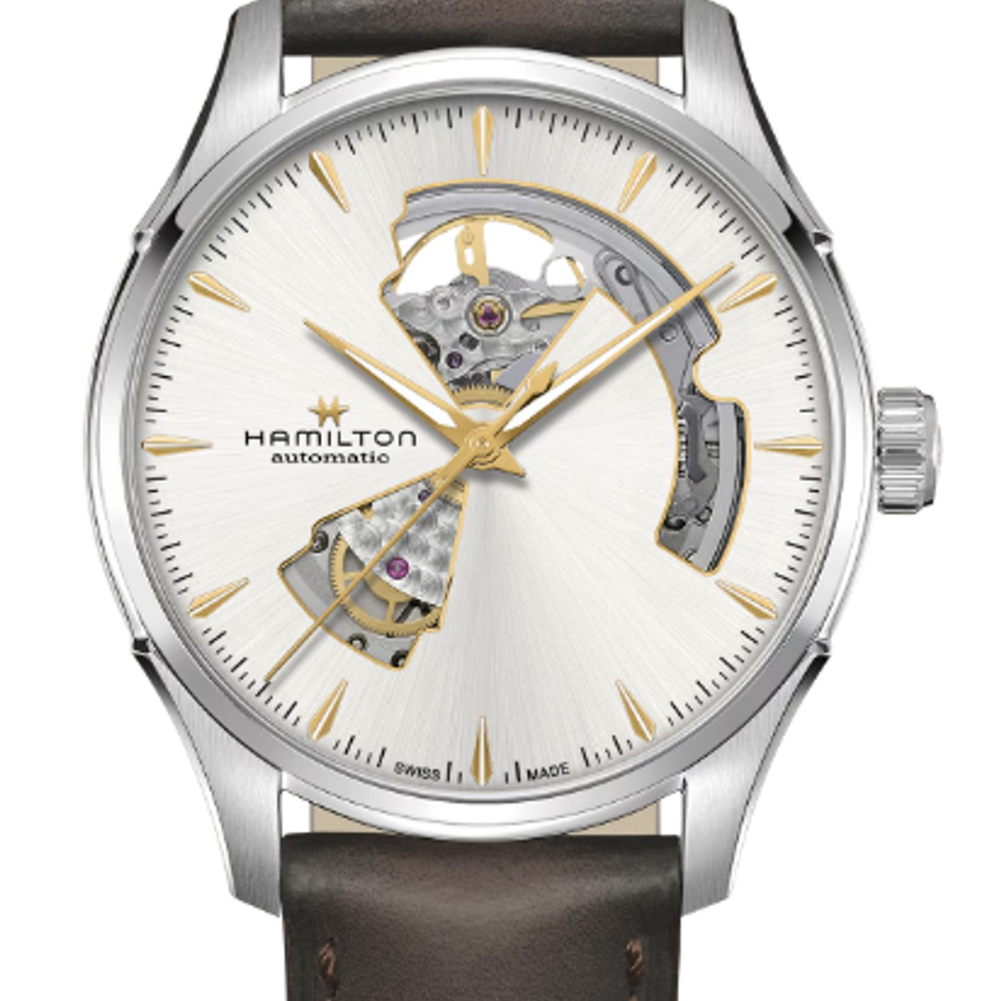 Hamilton Jazzmaster Open Heart H32675551 (2024) - Zilver wijzerplaat 40mm Staal (1/6)