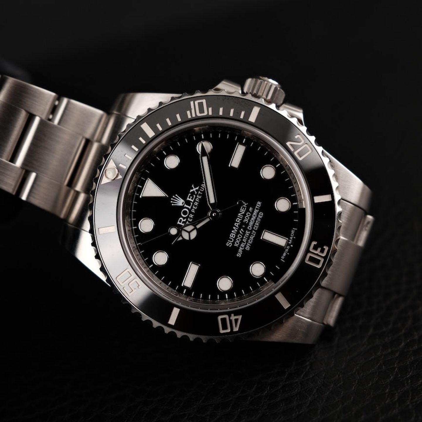 Rolex Submariner No Date 114060 (2013) - Zwart wijzerplaat 40mm Staal (2/8)