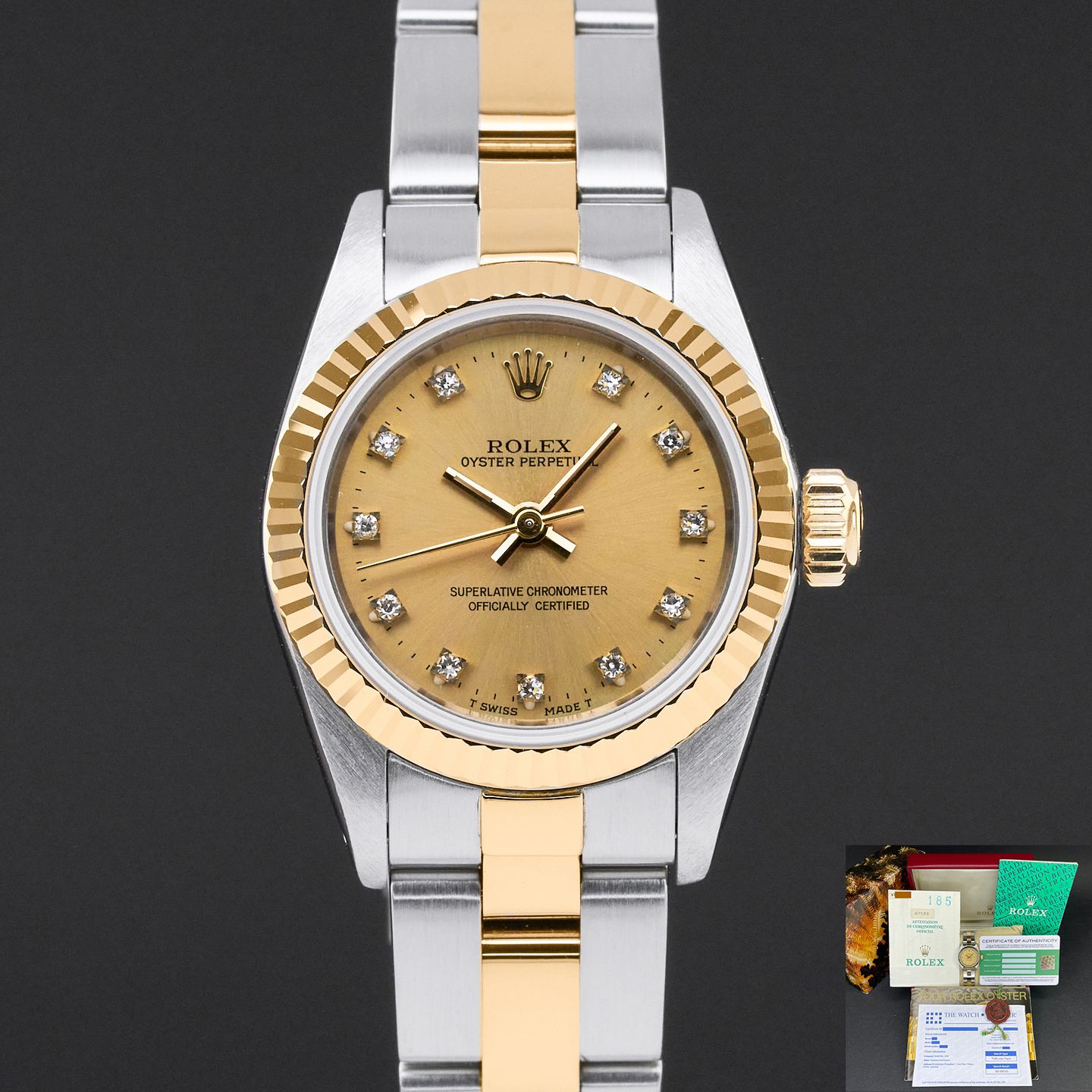 Rolex Oyster Perpetual 67193 (1991) - 26 mm Gold/Steel case (1/8)