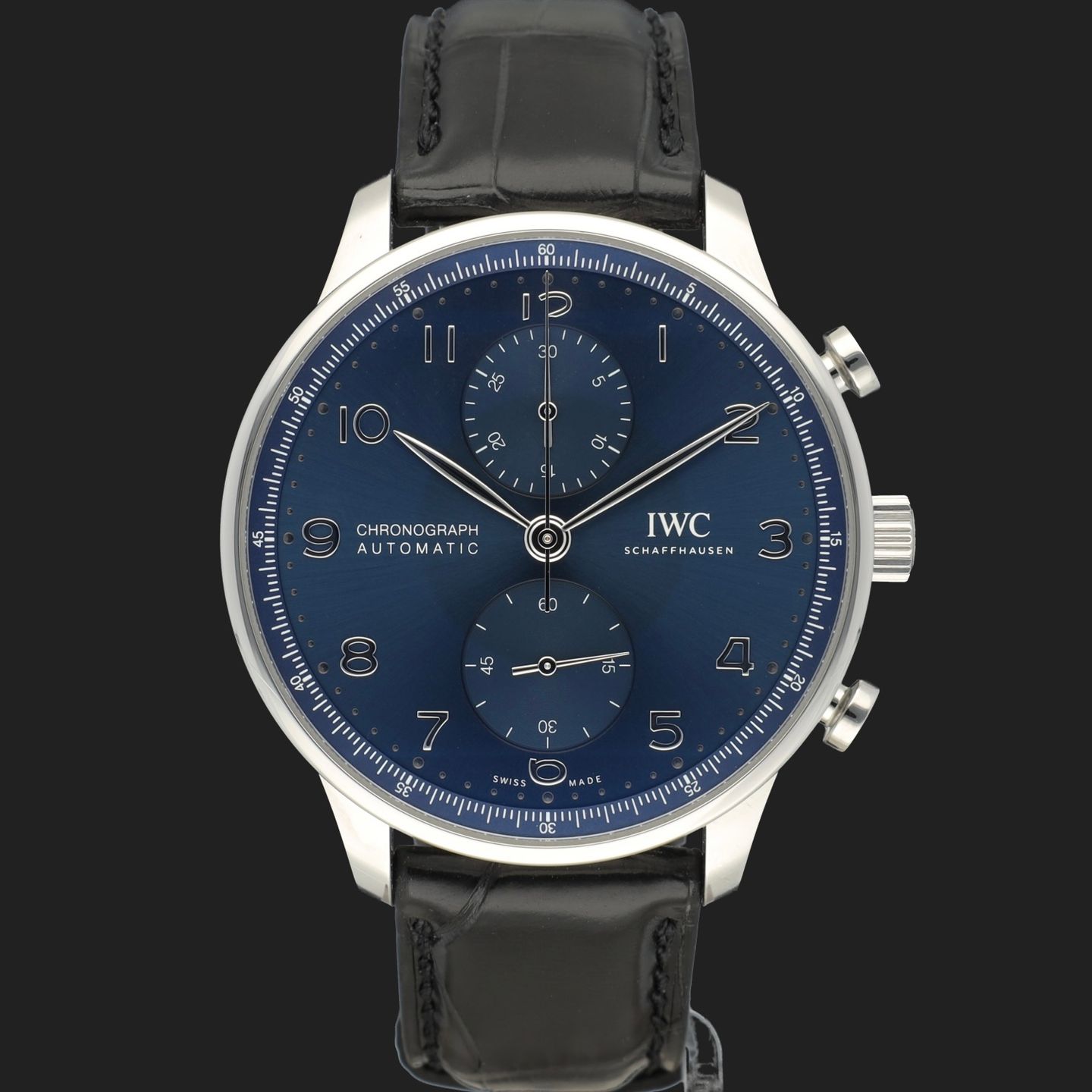 IWC Portuguese Chronograph IW371606 (2023) - Blue dial 41 mm Steel case (3/8)