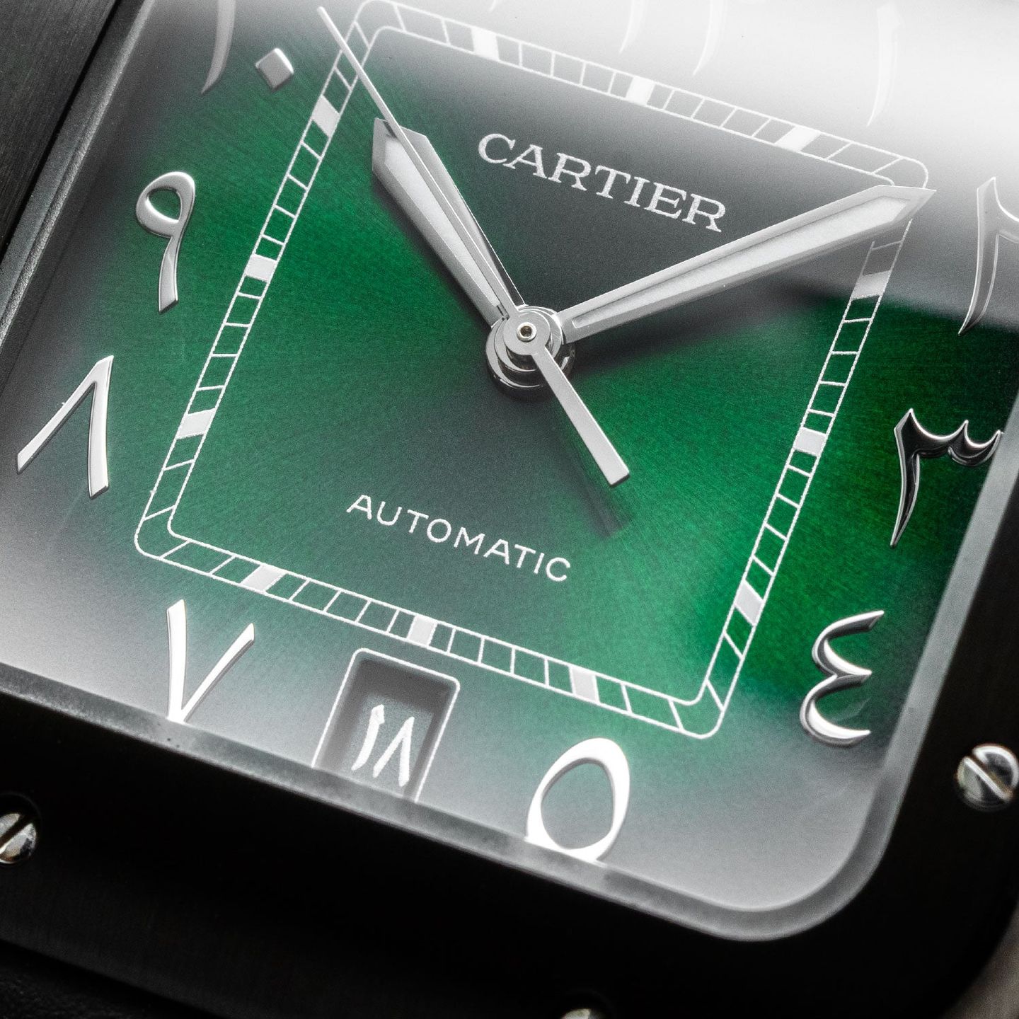 Cartier Santos WSSA0055 (2024) - Green dial 40 mm Steel case (3/6)