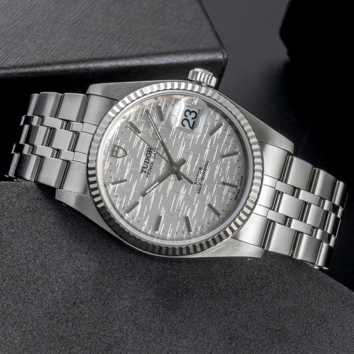 Tudor Prince Date 74034 (Onbekend (willekeurig serienummer)) - Zilver wijzerplaat 34mm Staal (2/8)