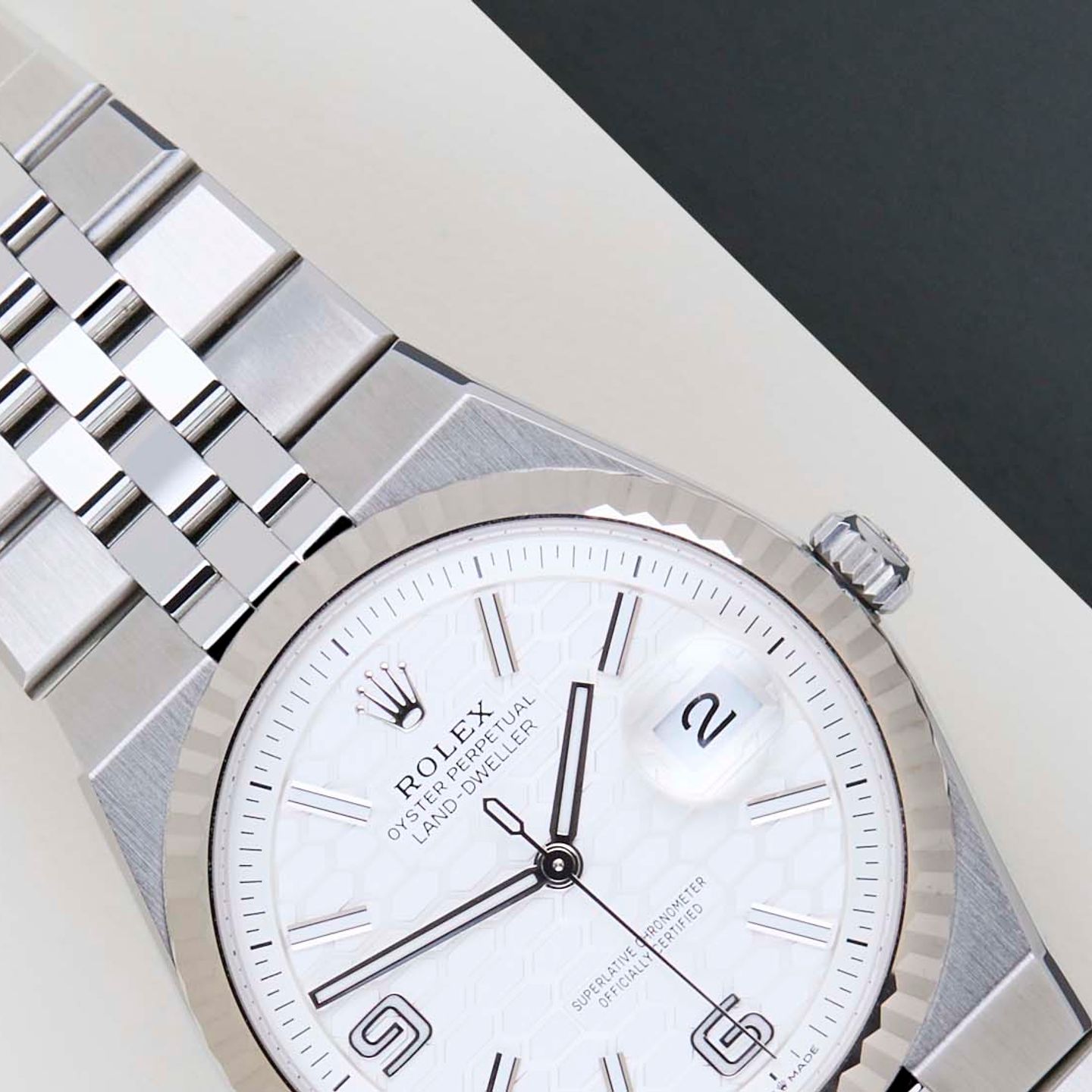 Rolex Land-Dweller 36 127234 (2026) - Wit wijzerplaat 36mm Staal (3/8)