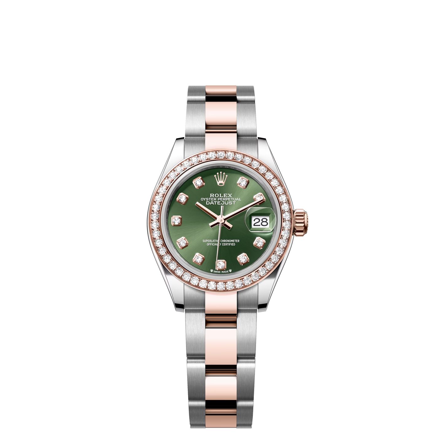 Rolex Lady-Datejust 279381RBR (2024) - Groen wijzerplaat 28mm Staal (1/1)