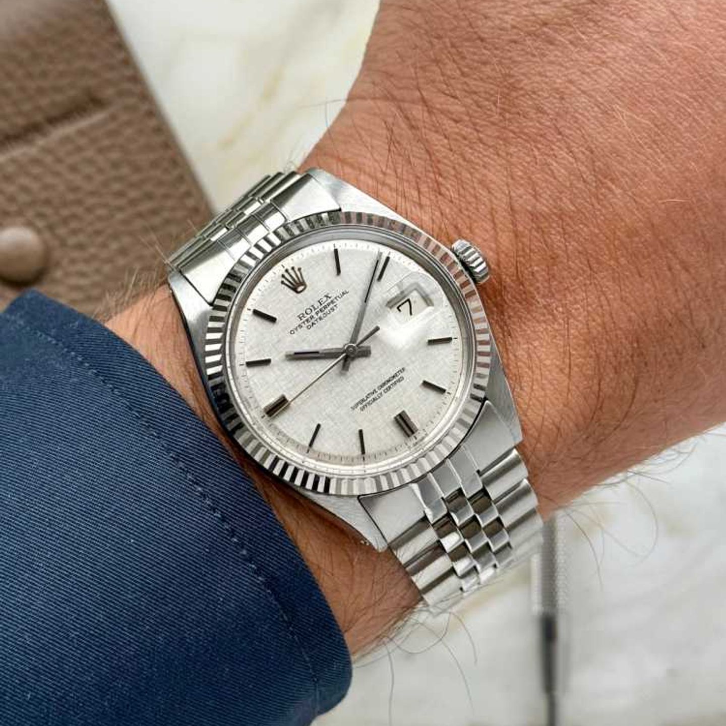 Rolex Datejust 1601 (1970) - Silver dial 36 mm Steel case (3/8)