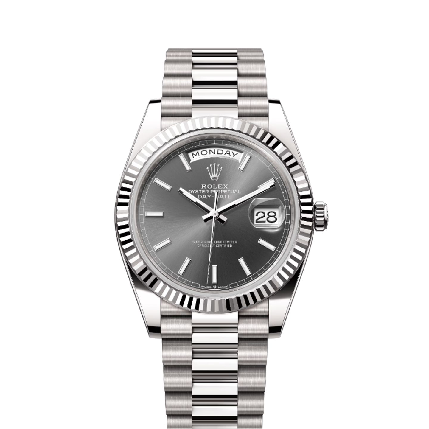 Rolex Day-Date 40 228239 (2022) - Grey dial 40 mm White Gold case (1/8)