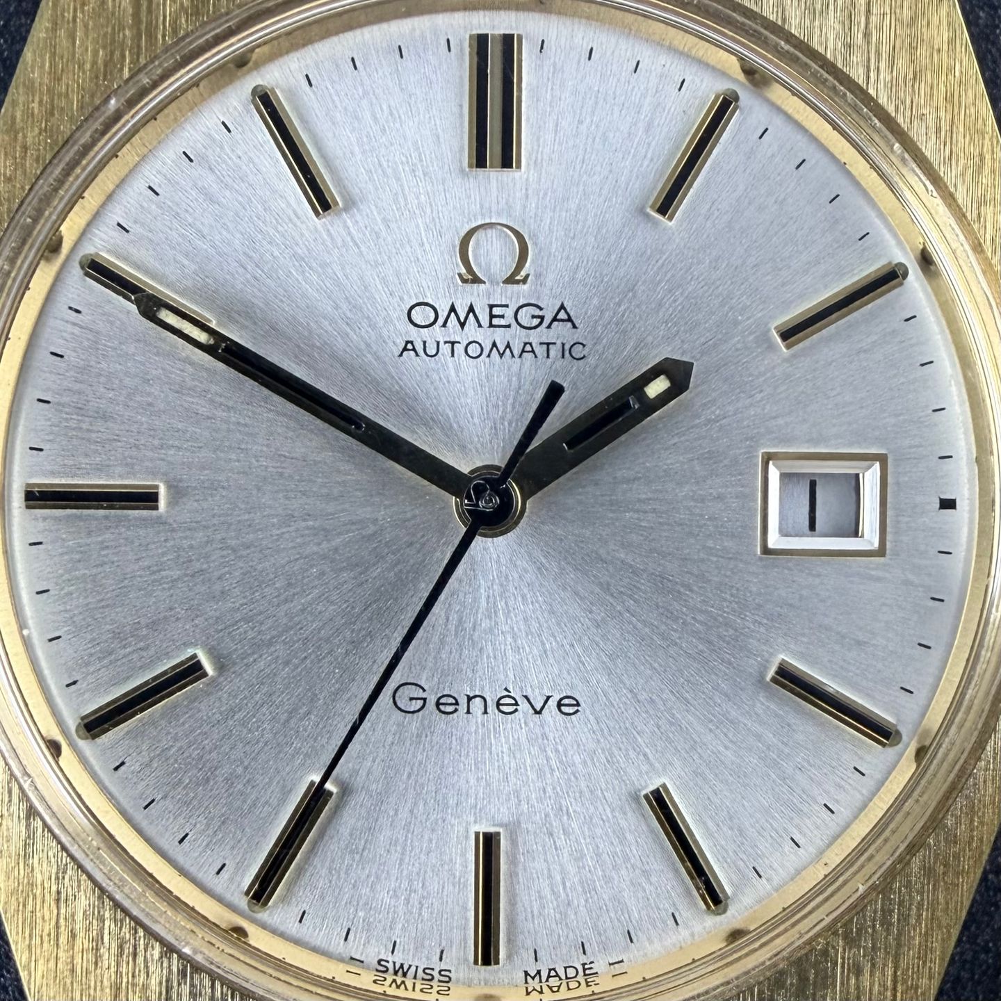 Omega Genève 166.099 (1971) - White dial 35 mm Gold/Steel case (8/8)