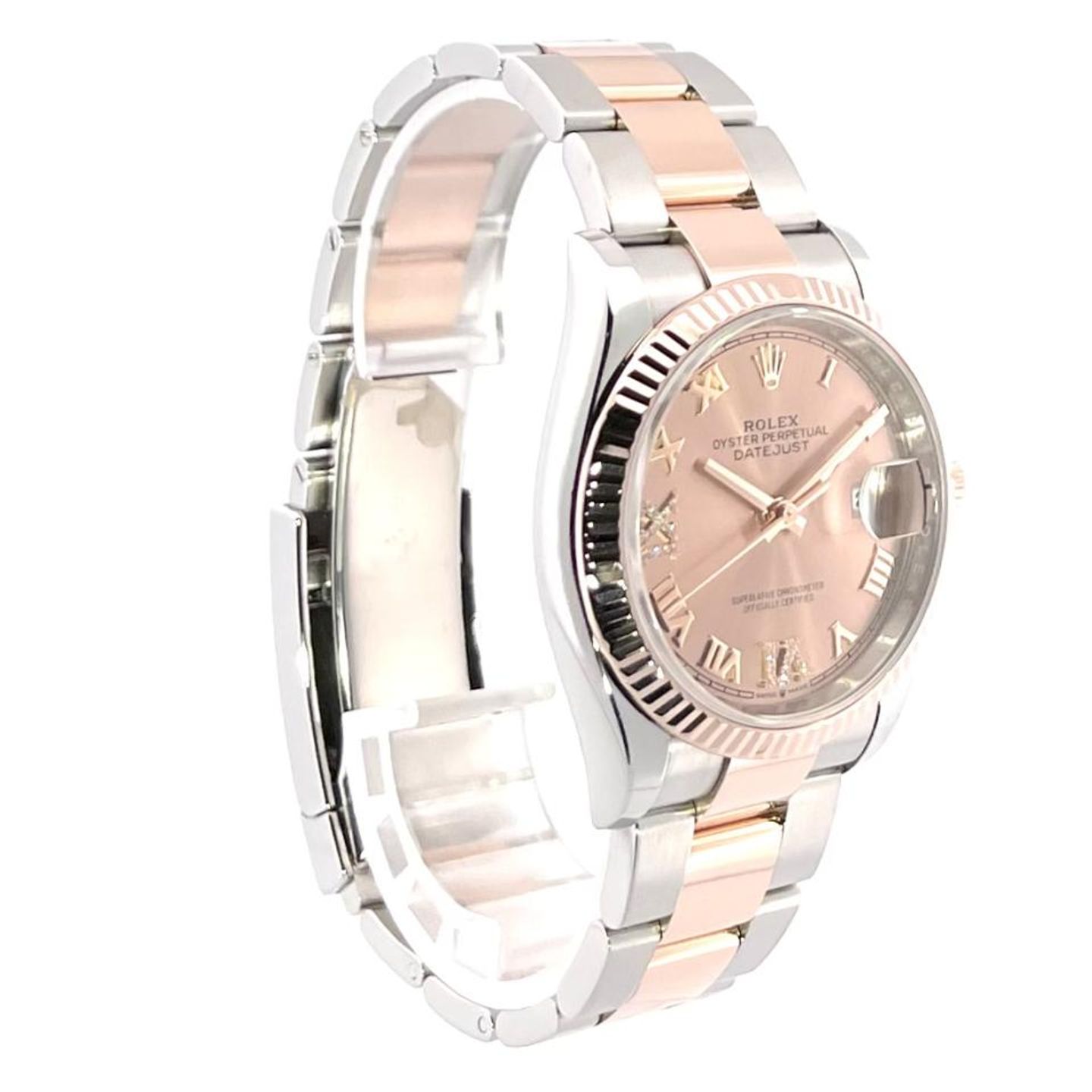 Rolex Datejust 36 126231 (2022) - Pink dial 36 mm Gold/Steel case (4/8)