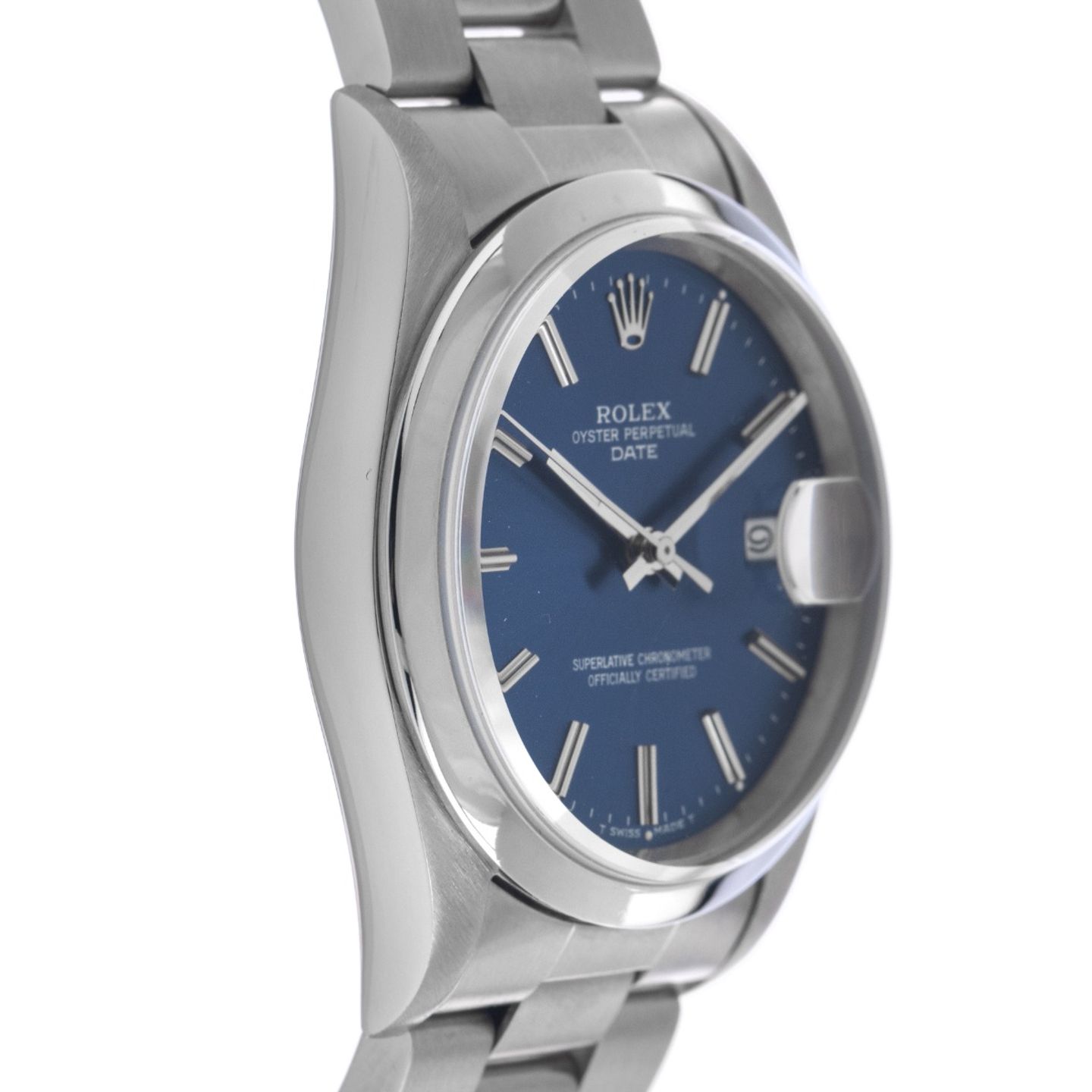 Rolex Oyster Perpetual Date 15200 (1993) - Blue dial 34 mm Steel case (5/8)