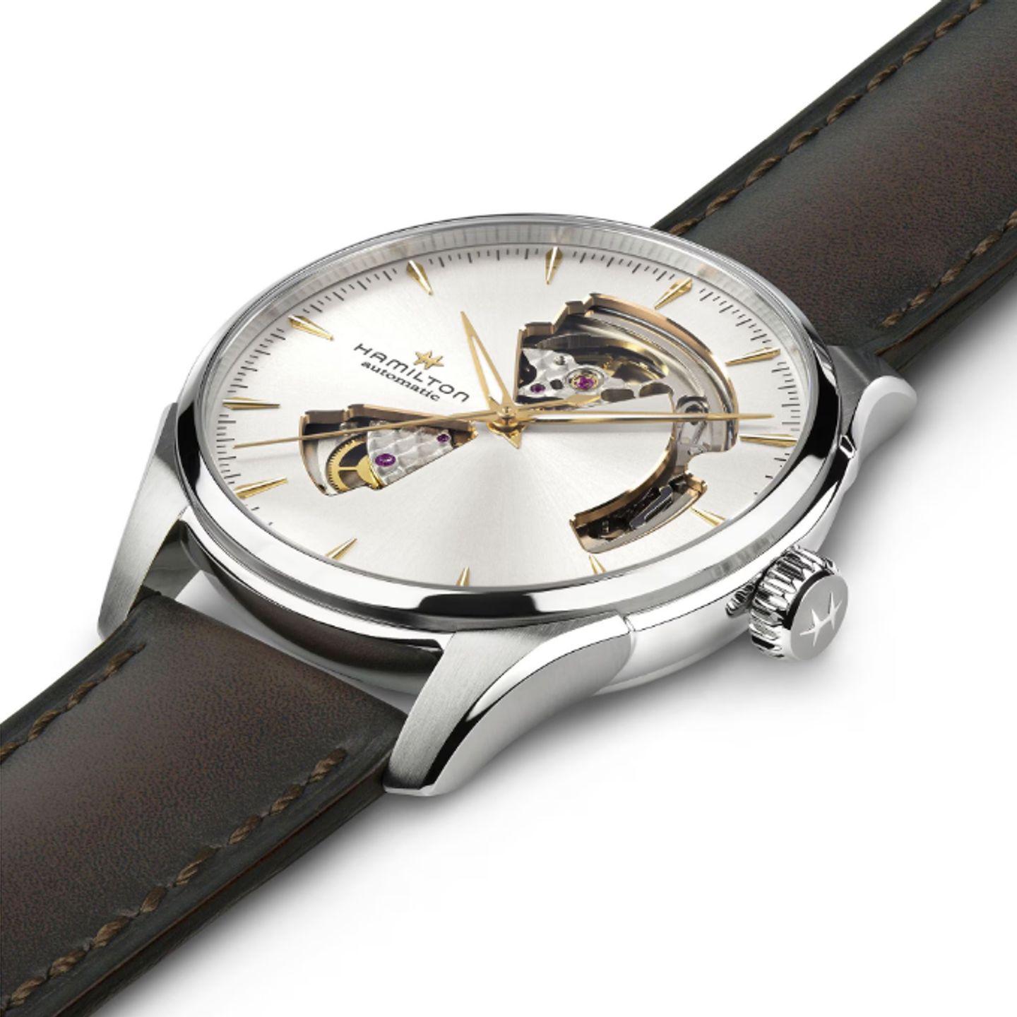 Hamilton Jazzmaster Open Heart H32675551 (2024) - Zilver wijzerplaat 40mm Staal (3/6)