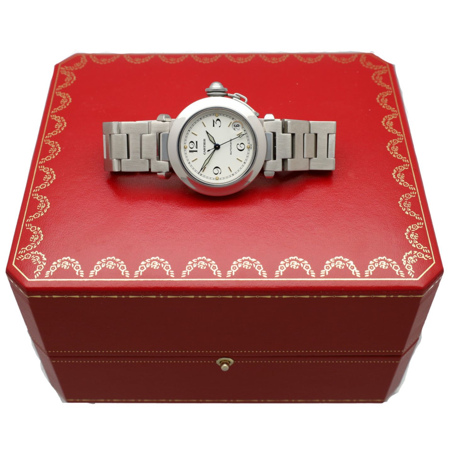 Cartier Pasha C 2324 (1997) - White dial 35 mm Steel case (6/7)
