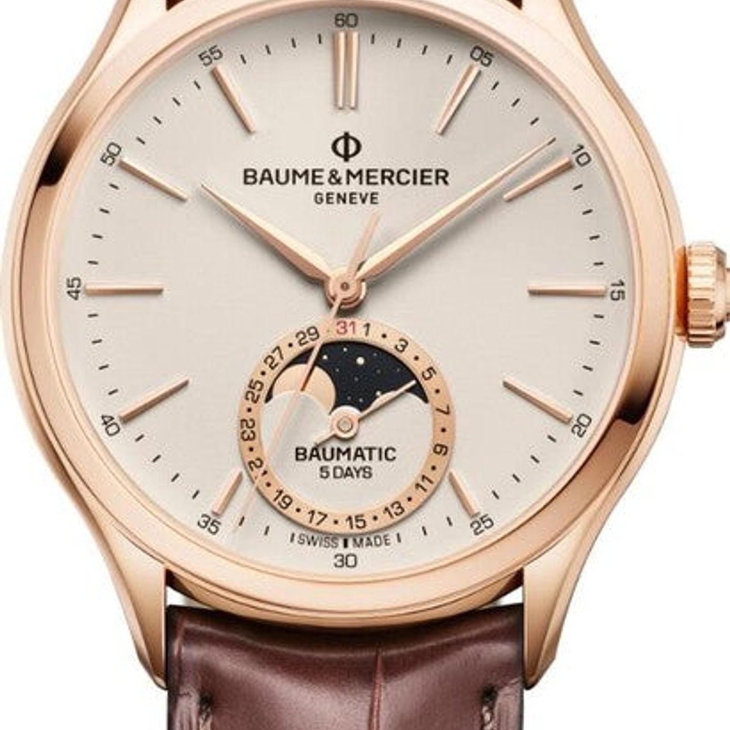 Baume & Mercier Clifton M0A10736 (2026) - Geel wijzerplaat 39mm Roségoud (1/1)