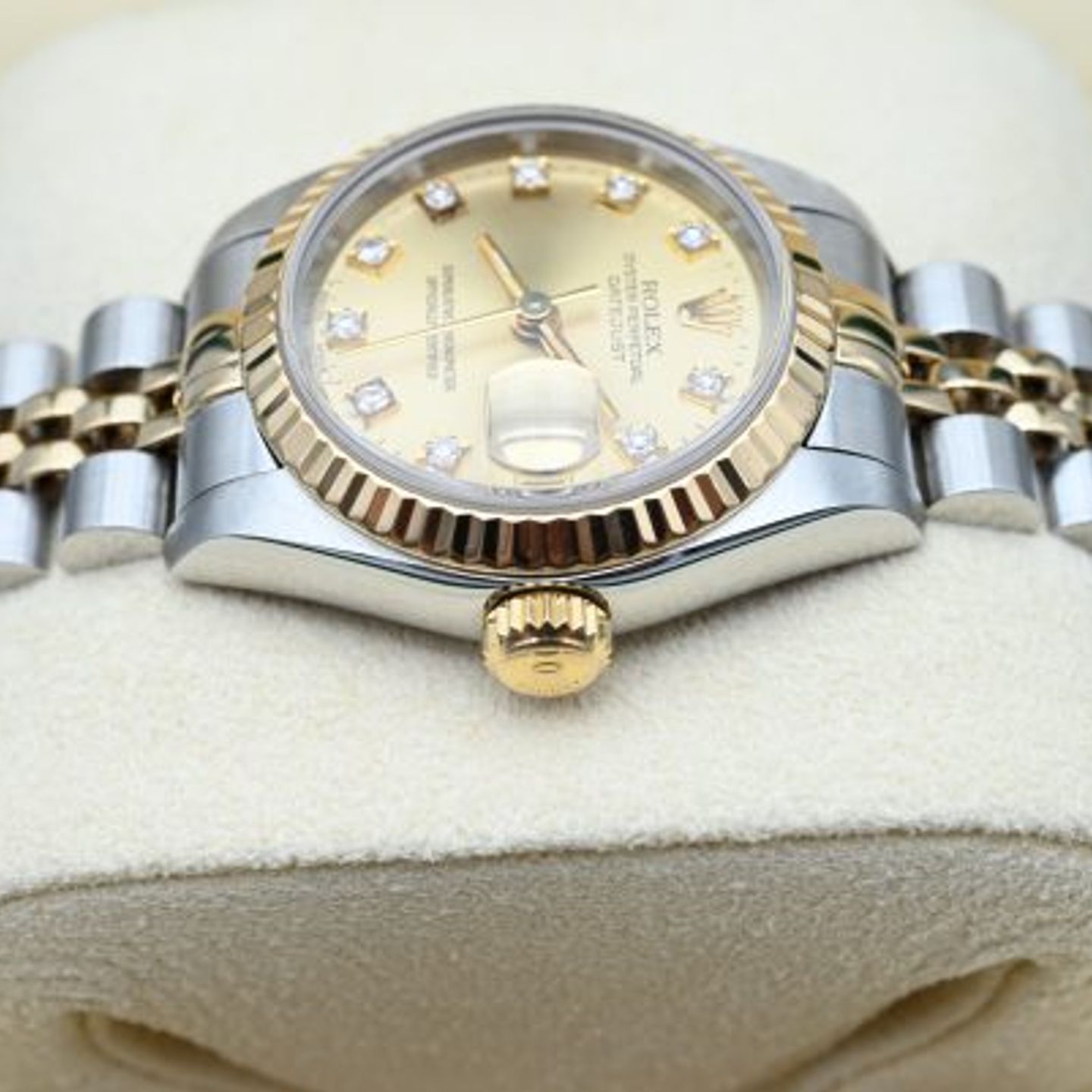 Rolex Lady-Datejust 69173 (1993) - Champagne dial 26 mm Gold/Steel case (5/8)