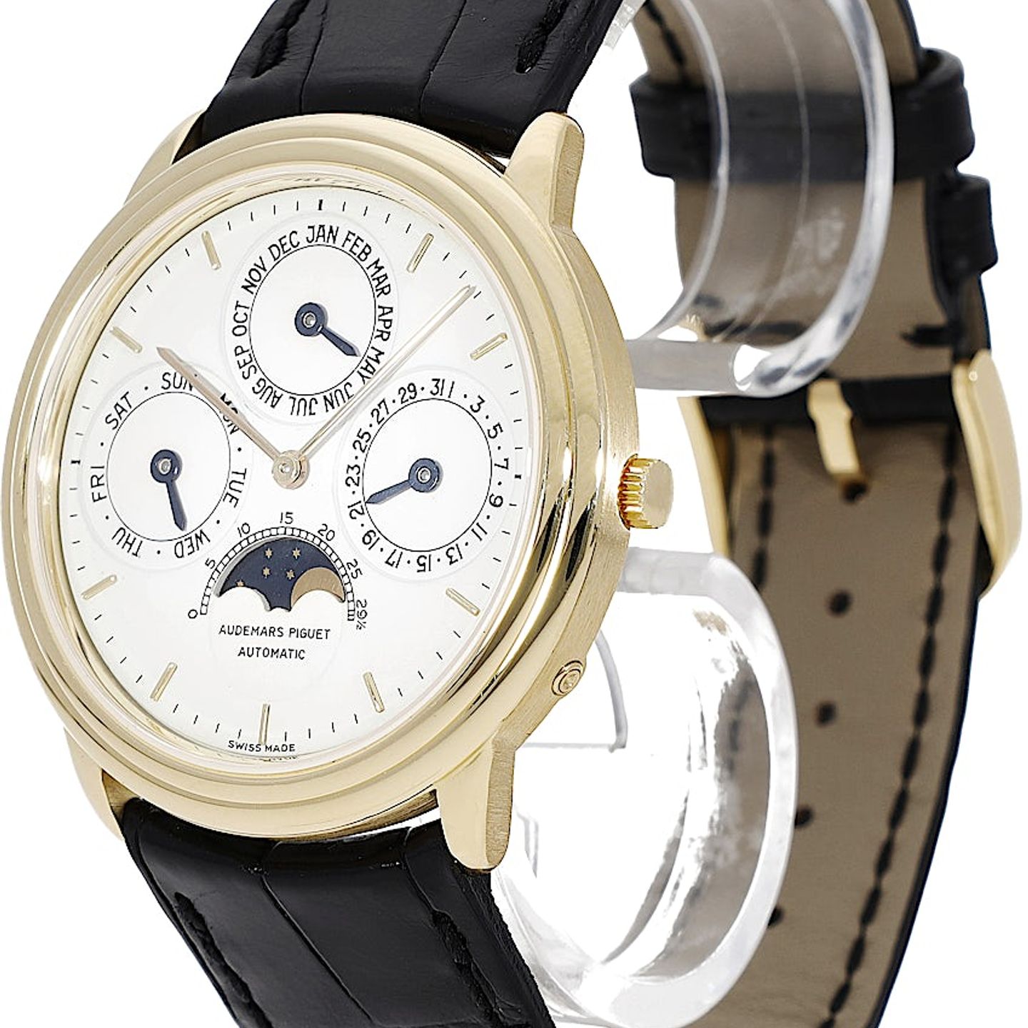 Audemars Piguet Quantieme Perpetual Calendar 25657BA (1988) - White dial 36 mm Yellow Gold case (3/5)