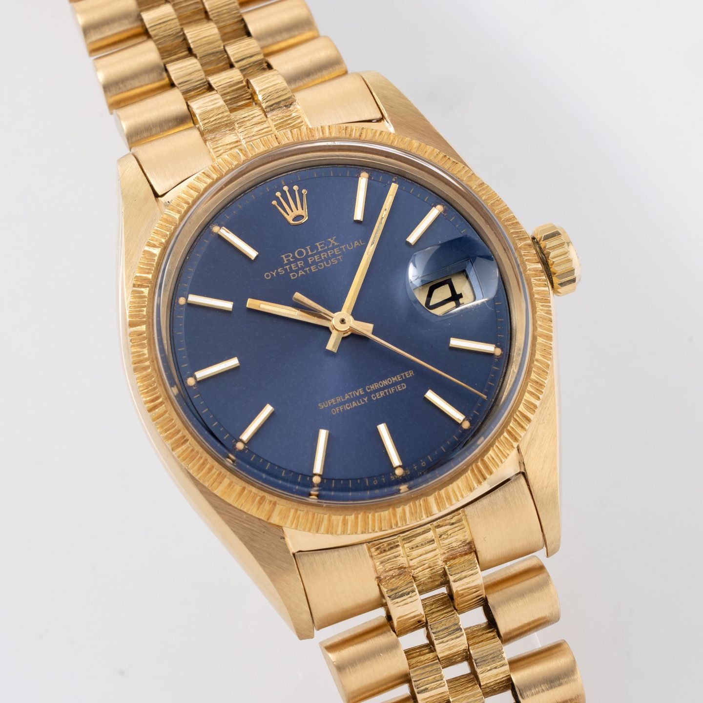 Rolex Datejust 1607 (1972) - Blauw wijzerplaat 36mm Geelgoud (2/8)