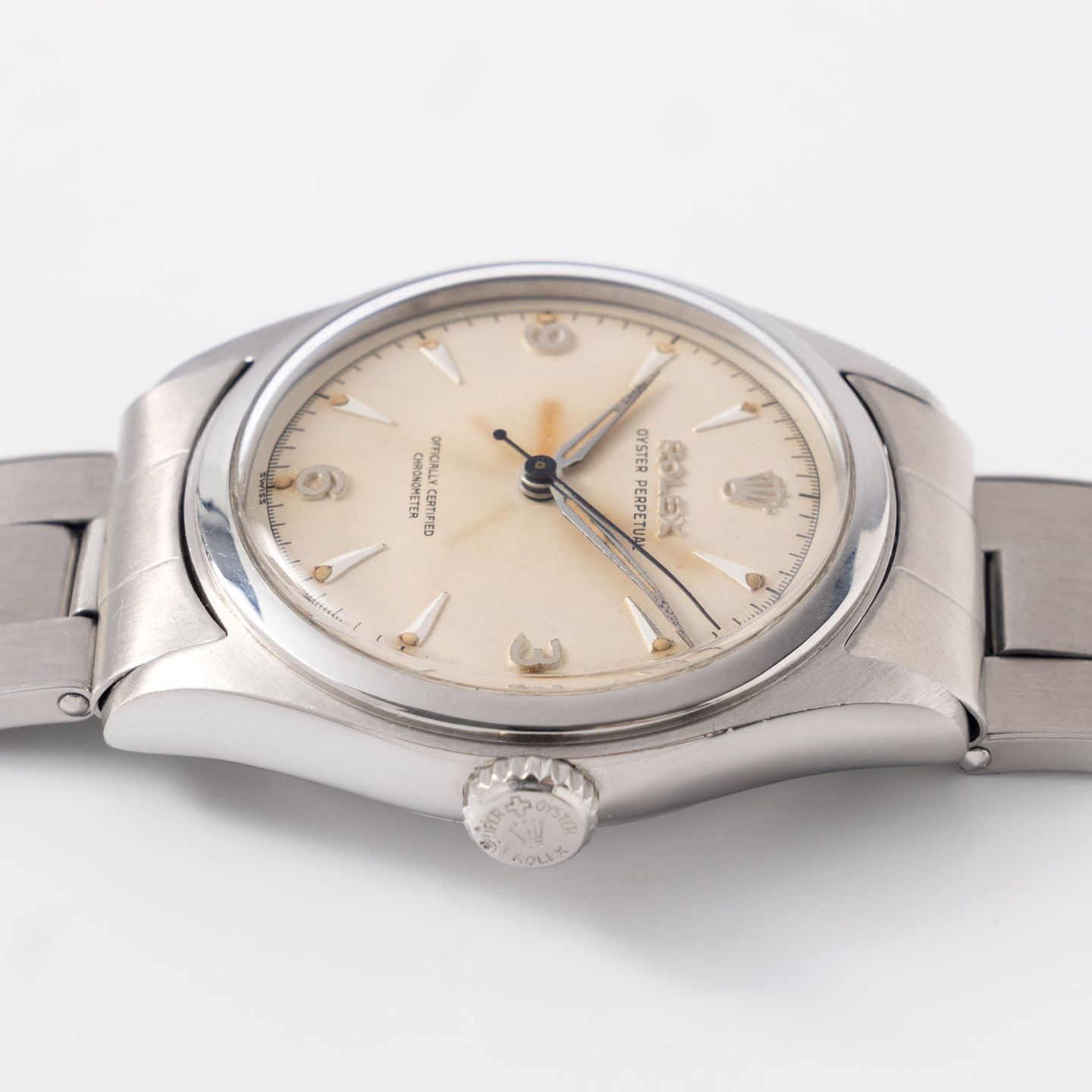 Rolex Oyster Perpetual 6108 (1952) - White dial 34 mm Steel case (6/8)
