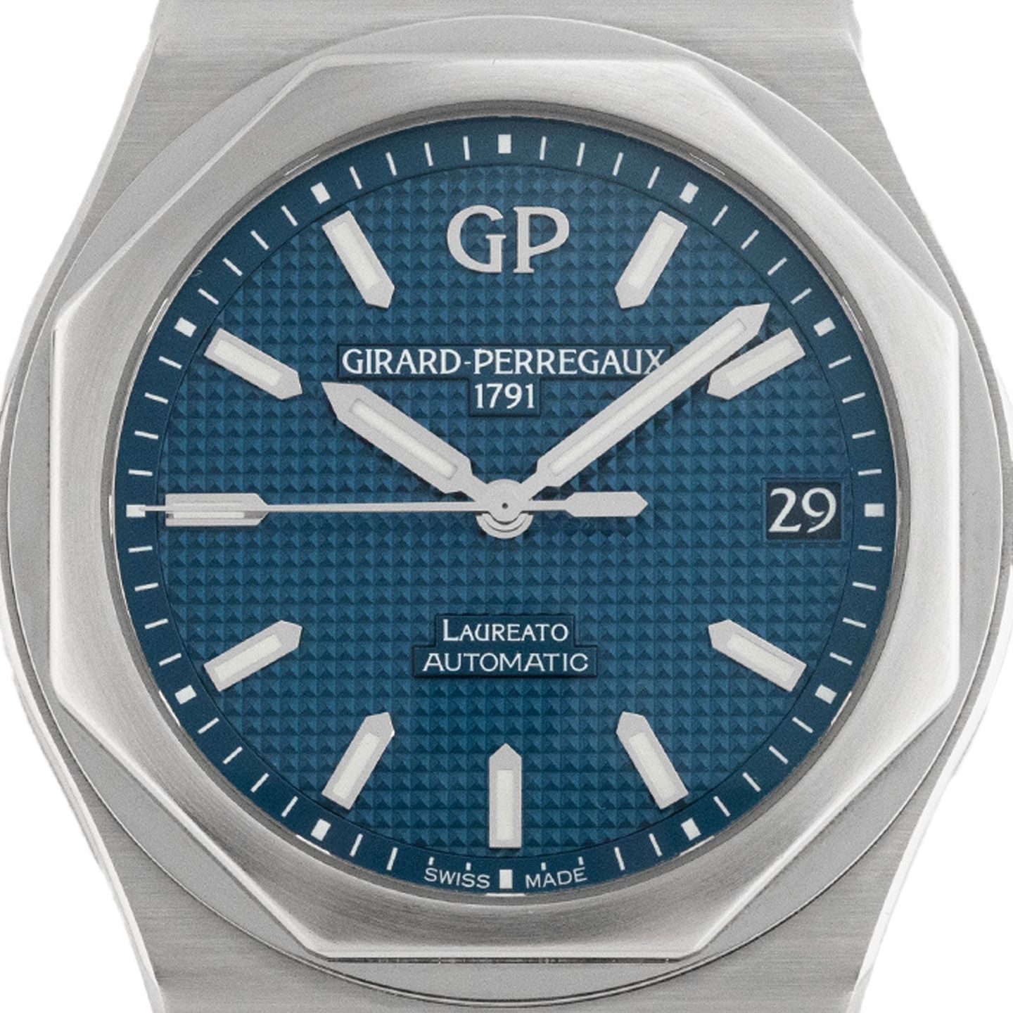 Girard-Perregaux Laureato 81010-11-431-11A (2021) - Blauw wijzerplaat 43mm Staal (2/6)