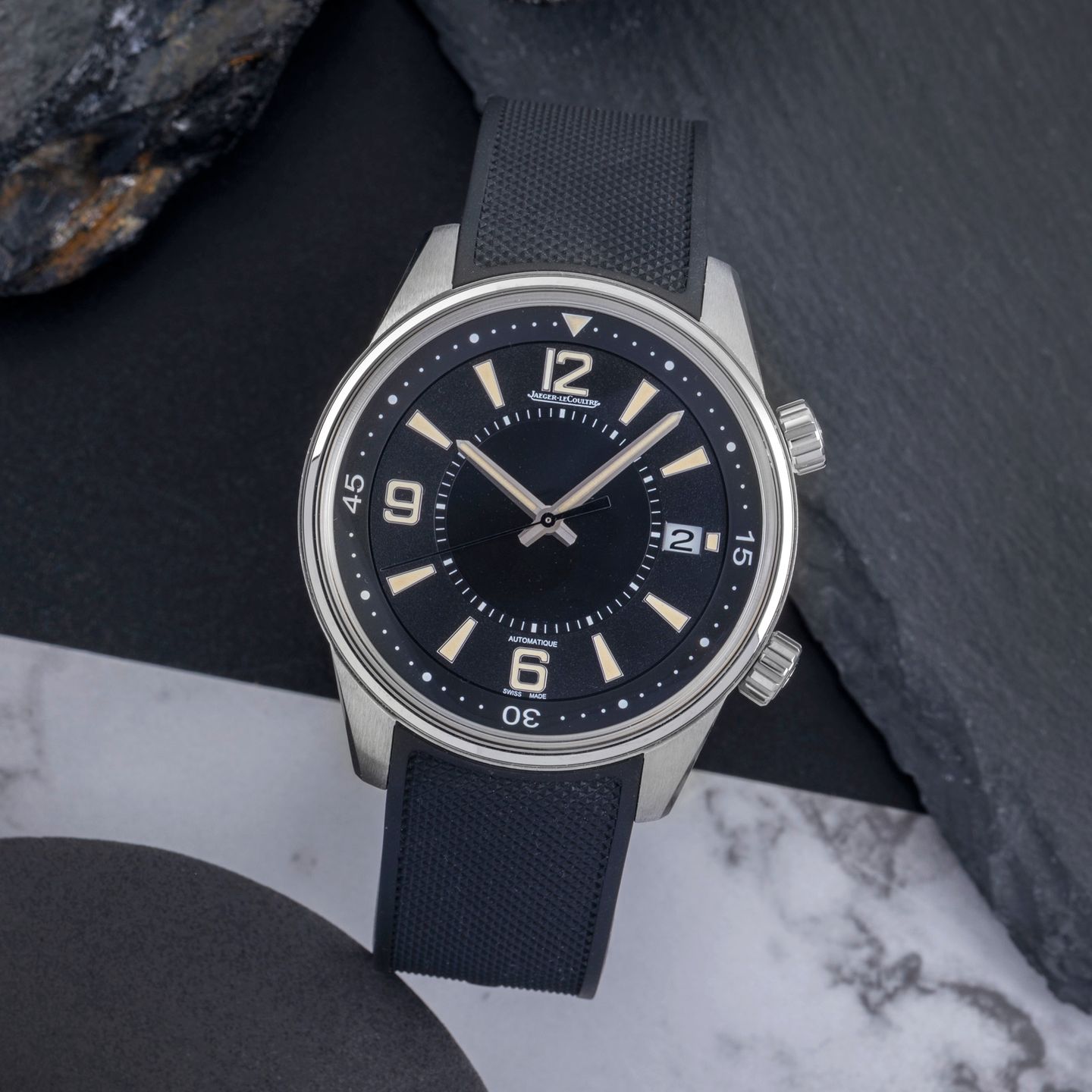 Jaeger-LeCoultre Polaris Q9068670 (Onbekend (willekeurig serienummer)) - Zwart wijzerplaat 41mm Staal (1/8)