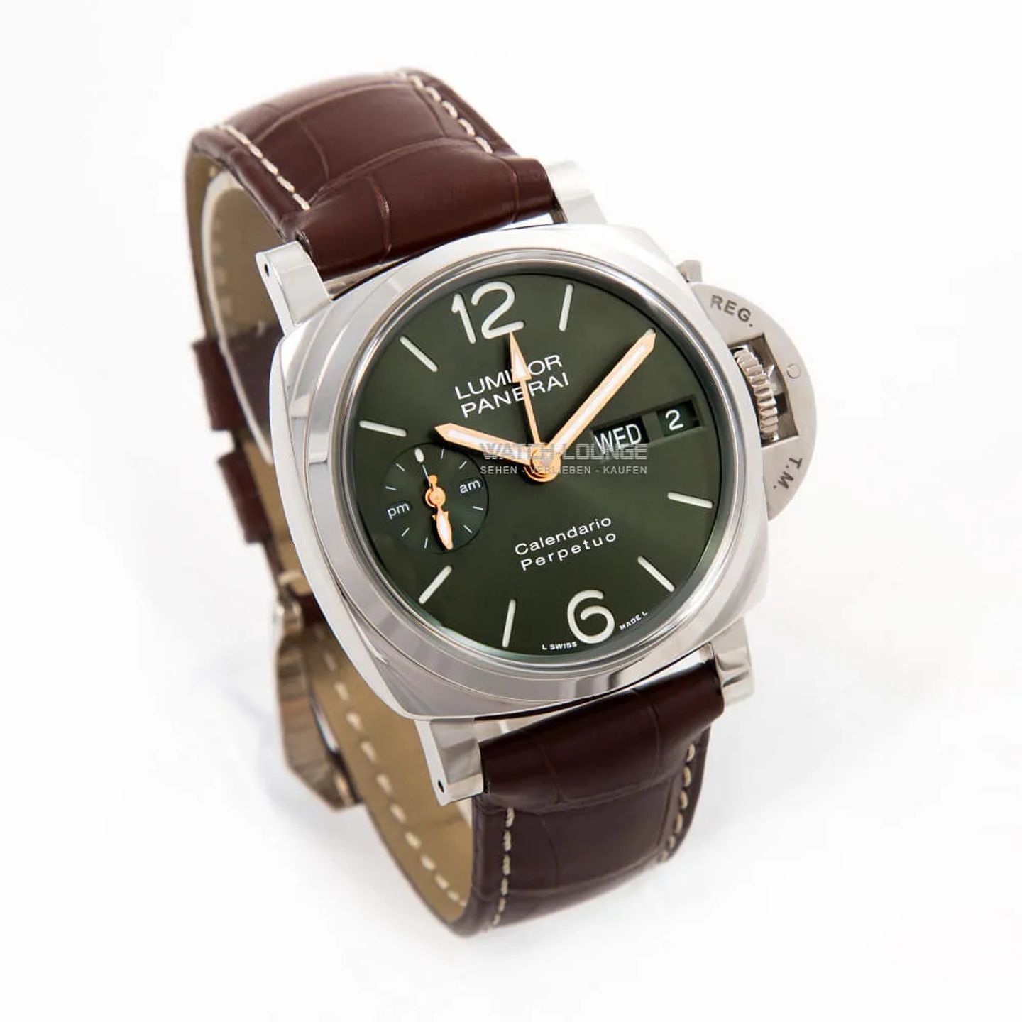 Panerai Luminor 1950 PAM00715 (2024) - Green dial 44 mm Platinum case (4/8)