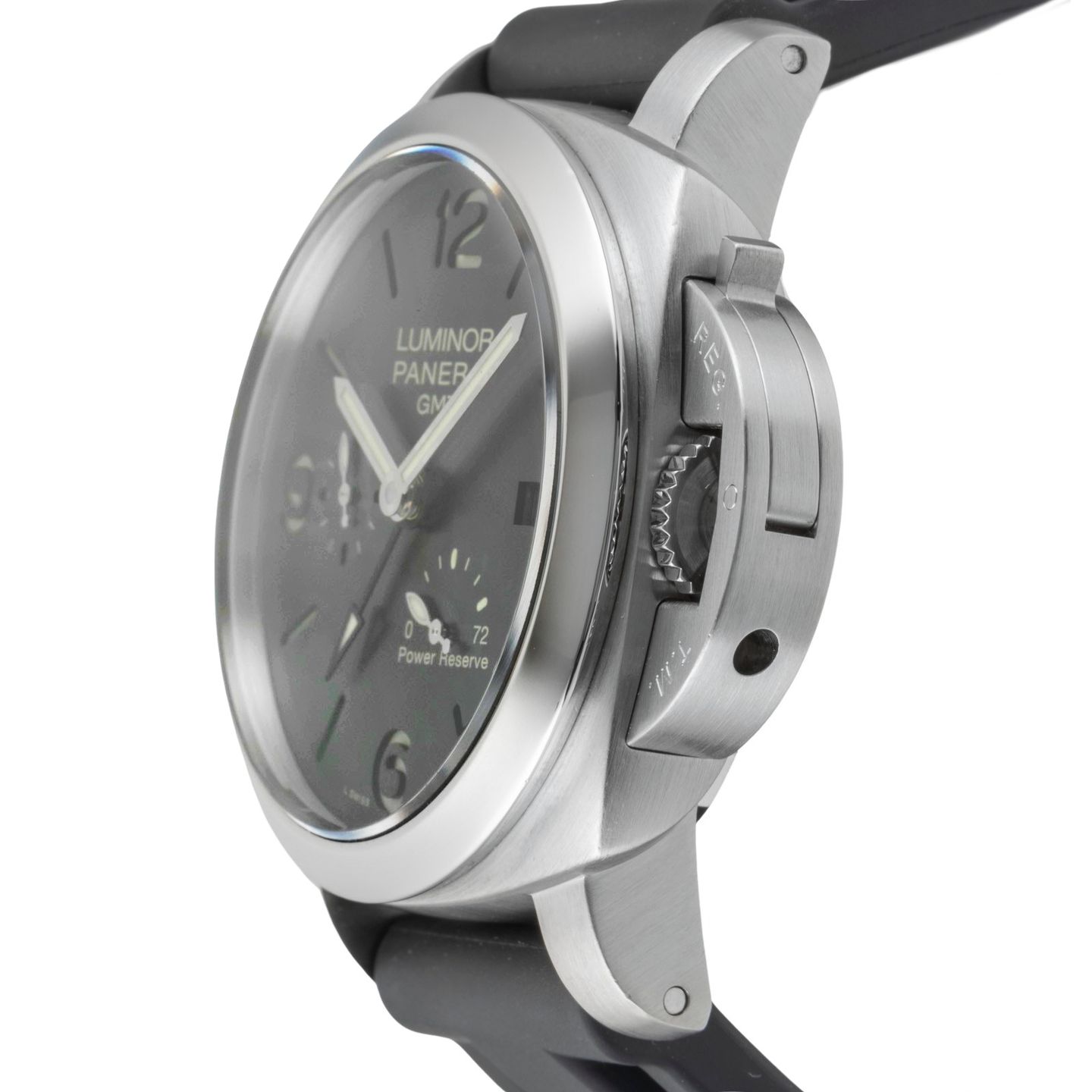 Panerai Luminor 1950 3 Days GMT Power Reserve Automatic PAM00321 (Unknown (random serial)) - Black dial 44 mm Steel case (6/8)