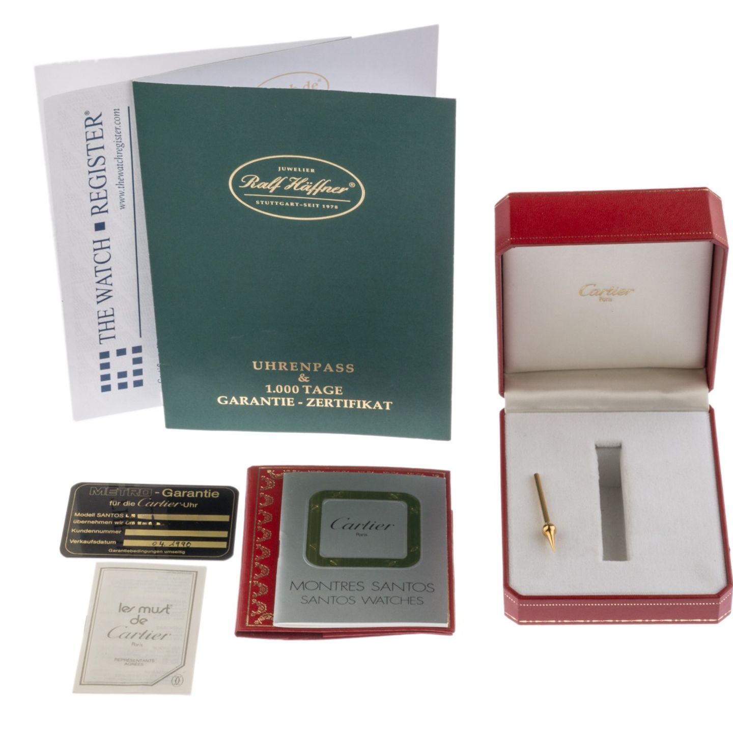 Cartier Santos 119901 (1990) - White dial 29 mm Gold/Steel case (2/8)